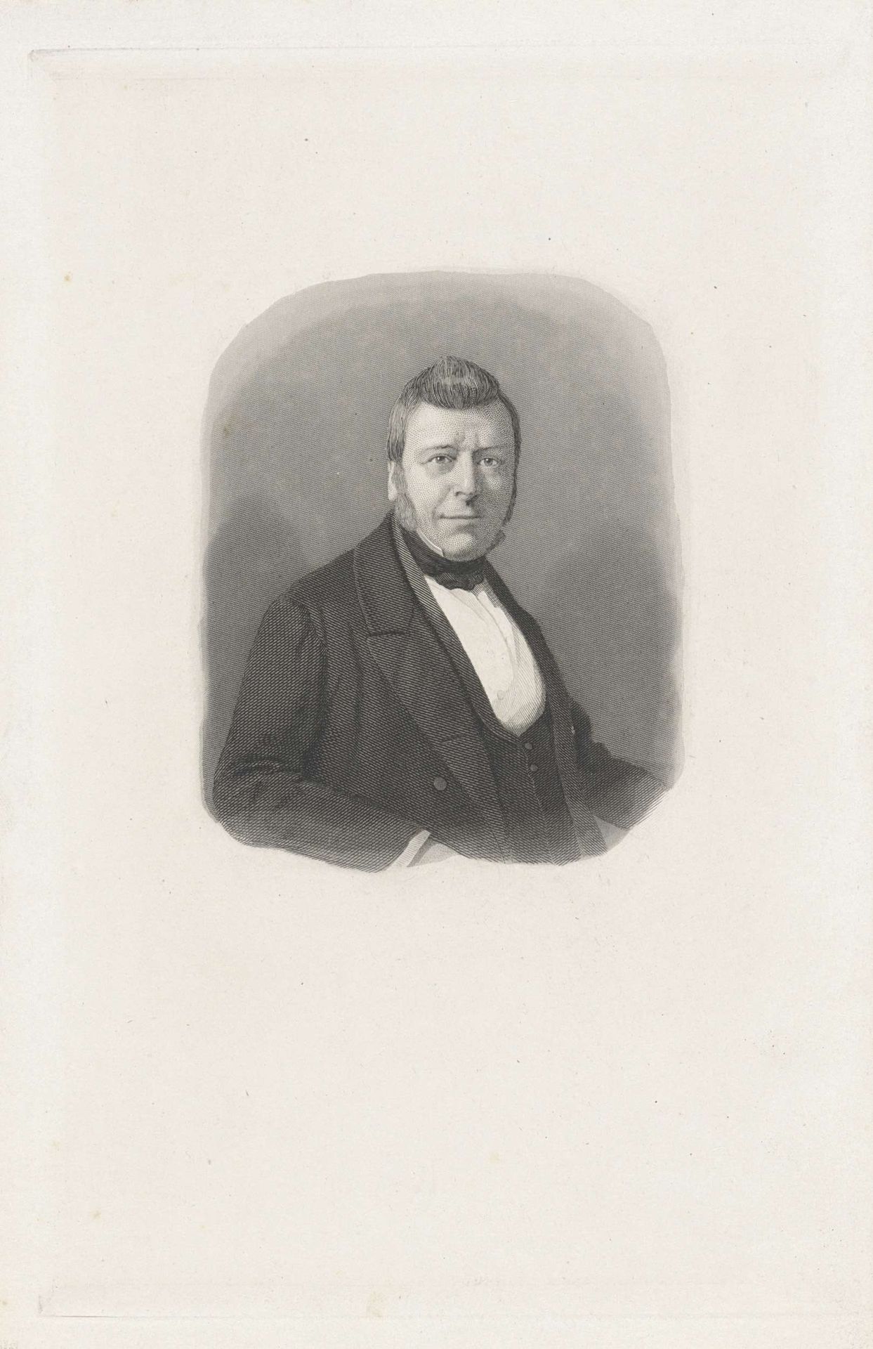 Portret van de dichter en schrijver Isaac da Costa by Dirk Jurriaan Sluyter