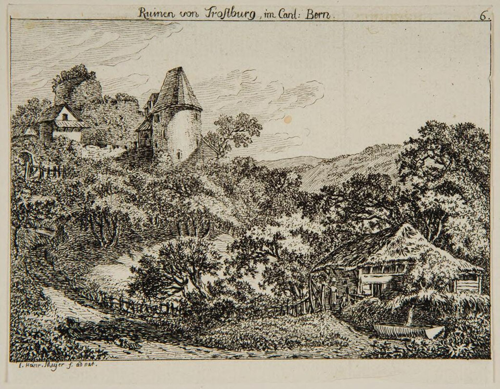 Ruins of Trostburg in Canton Bern by Johann Heinrich Meyer