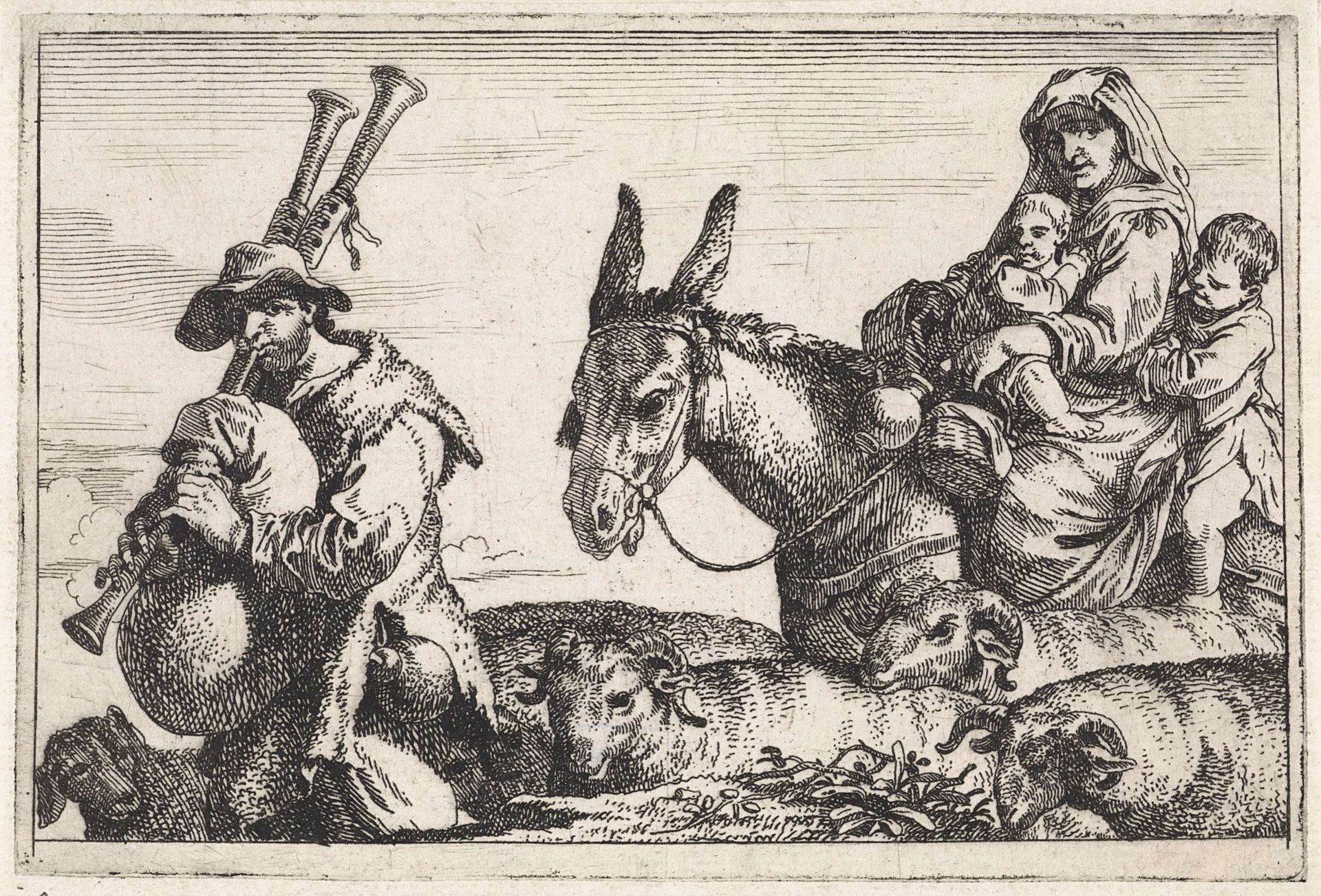 De doedelzakspeler by Jan Baptist de Wael