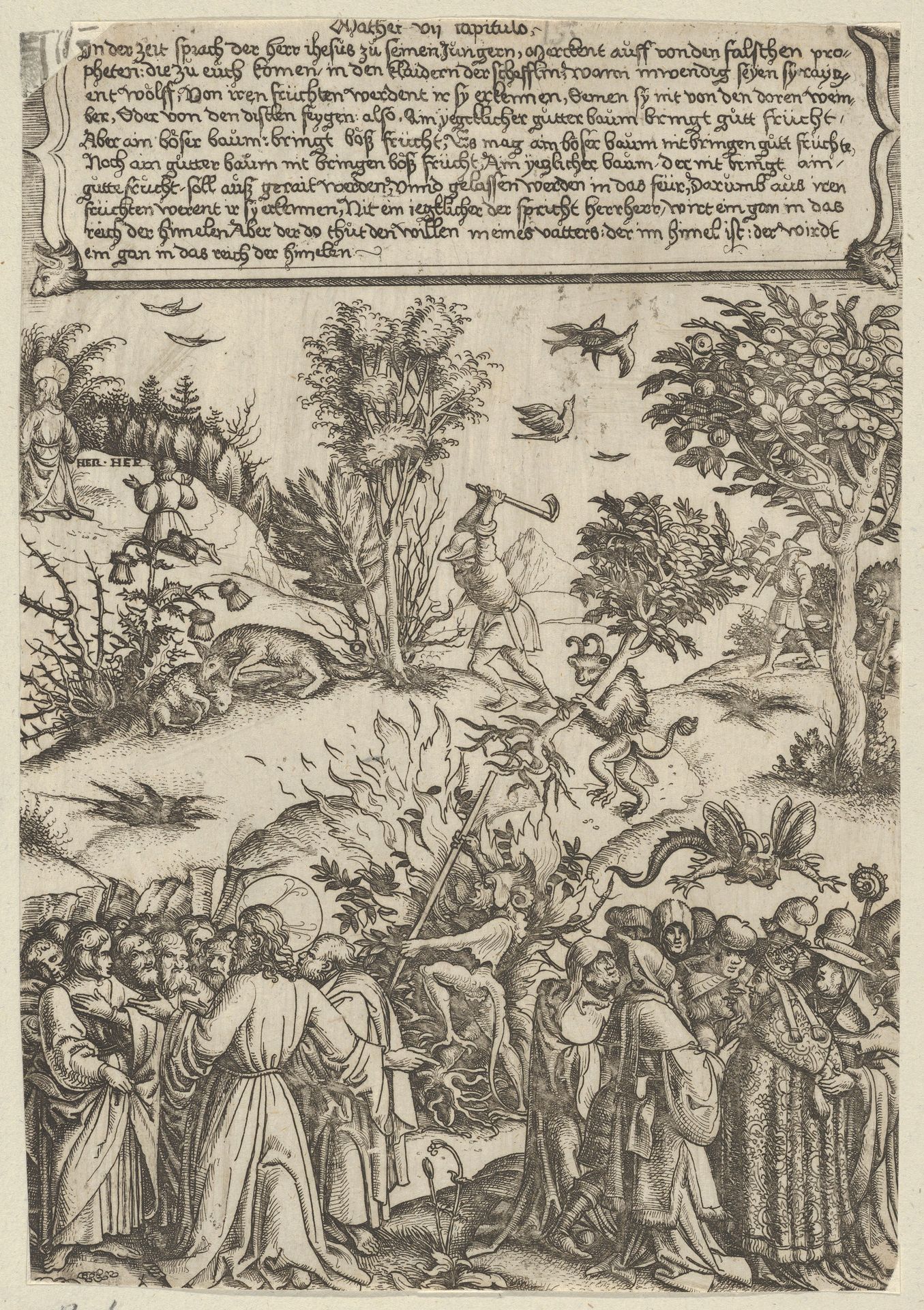 Christ Denouncing False Prophets and Pharisees: Illustration to Matthew 7: 15-21 by Daniel Hopfer