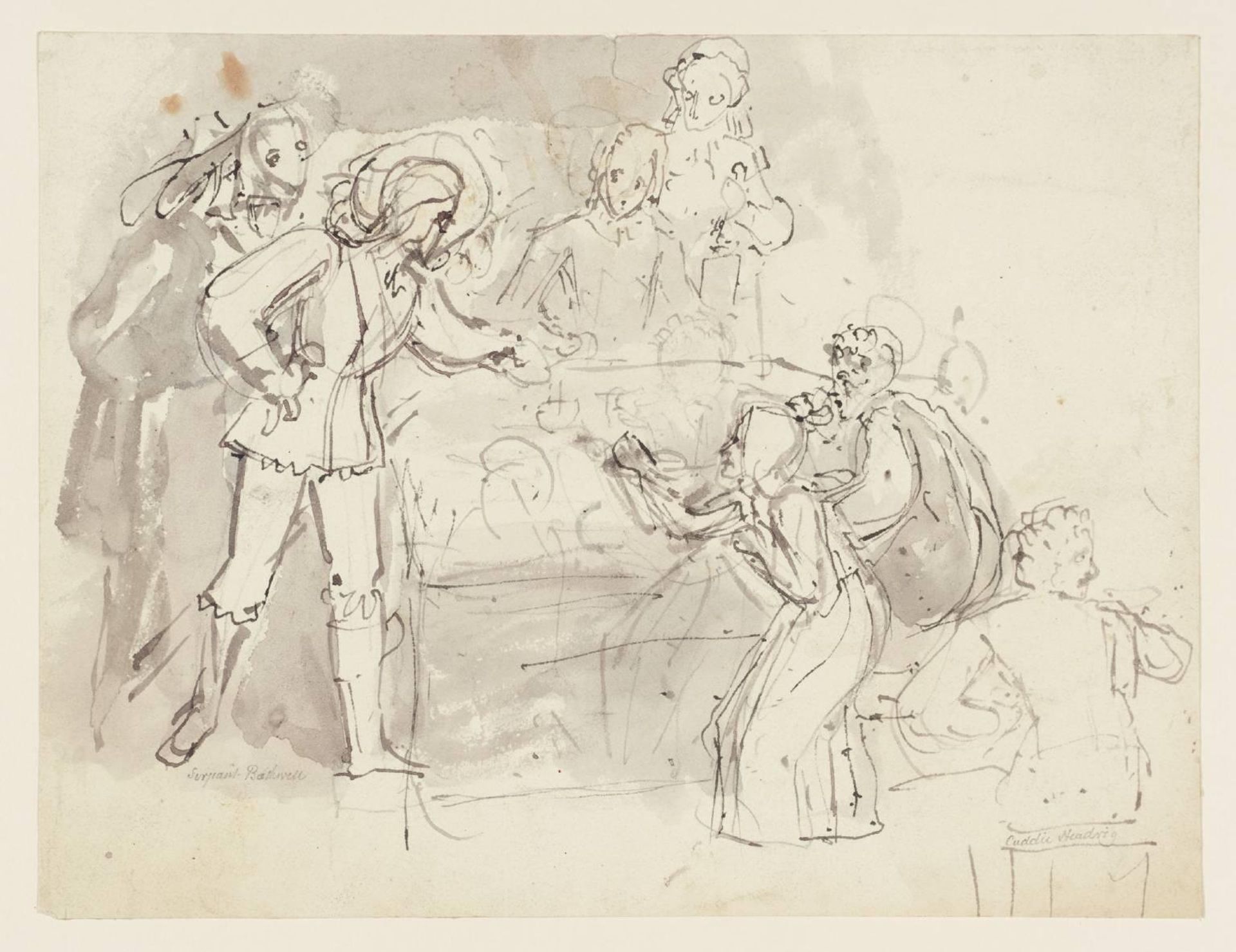 Scene in Elizabethan Costume, Noblemen Meeting a Beggar Woman by Thomas Stothard