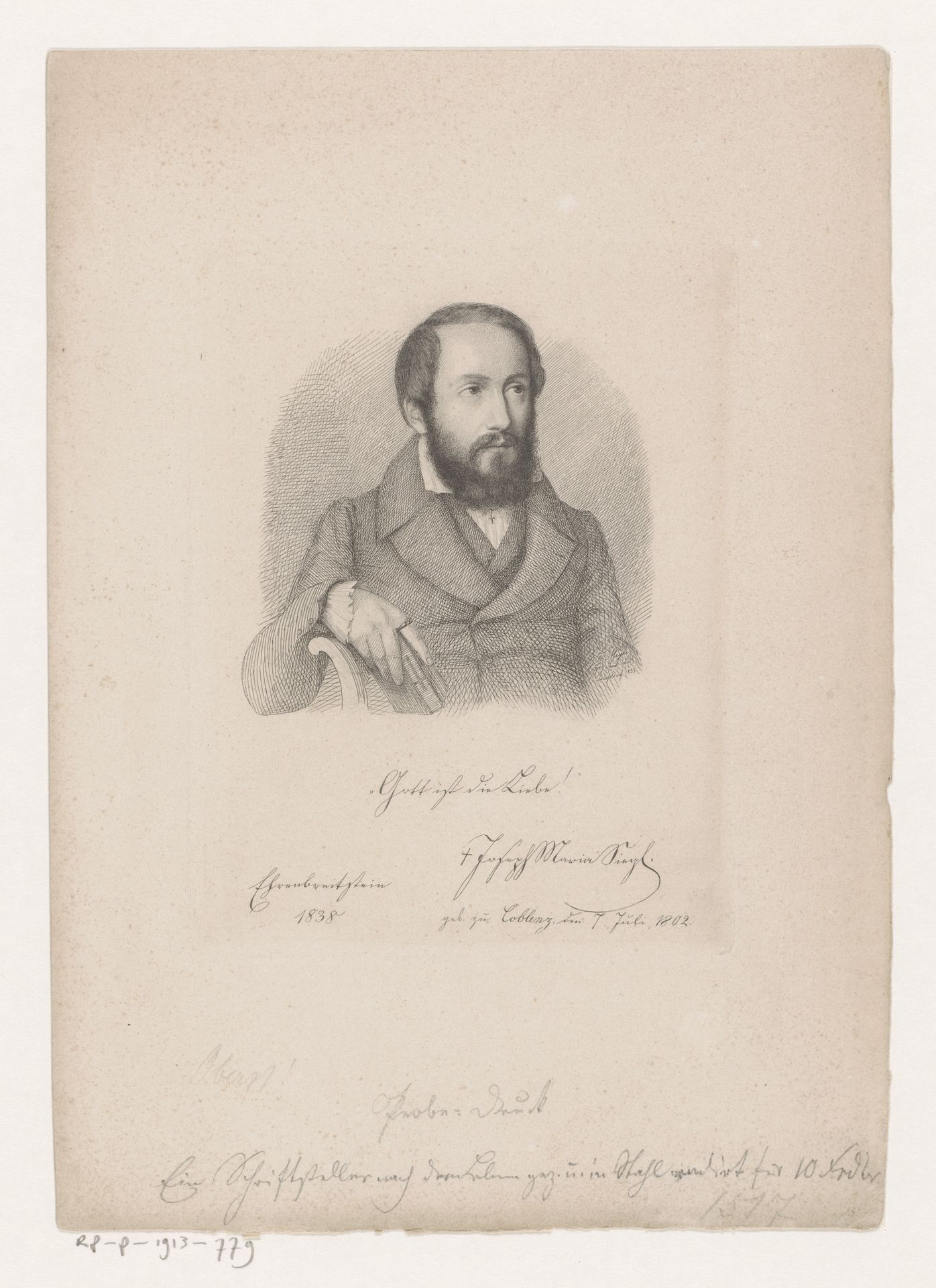 Portret van een onbekende man by Friedrich Meyer