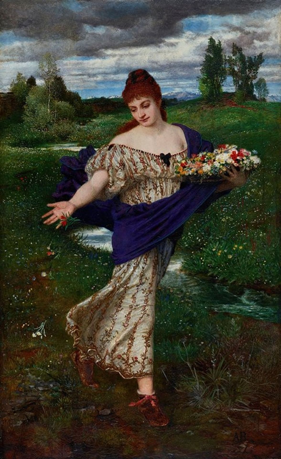 Flora, scattering flowers by Arnold Böcklin