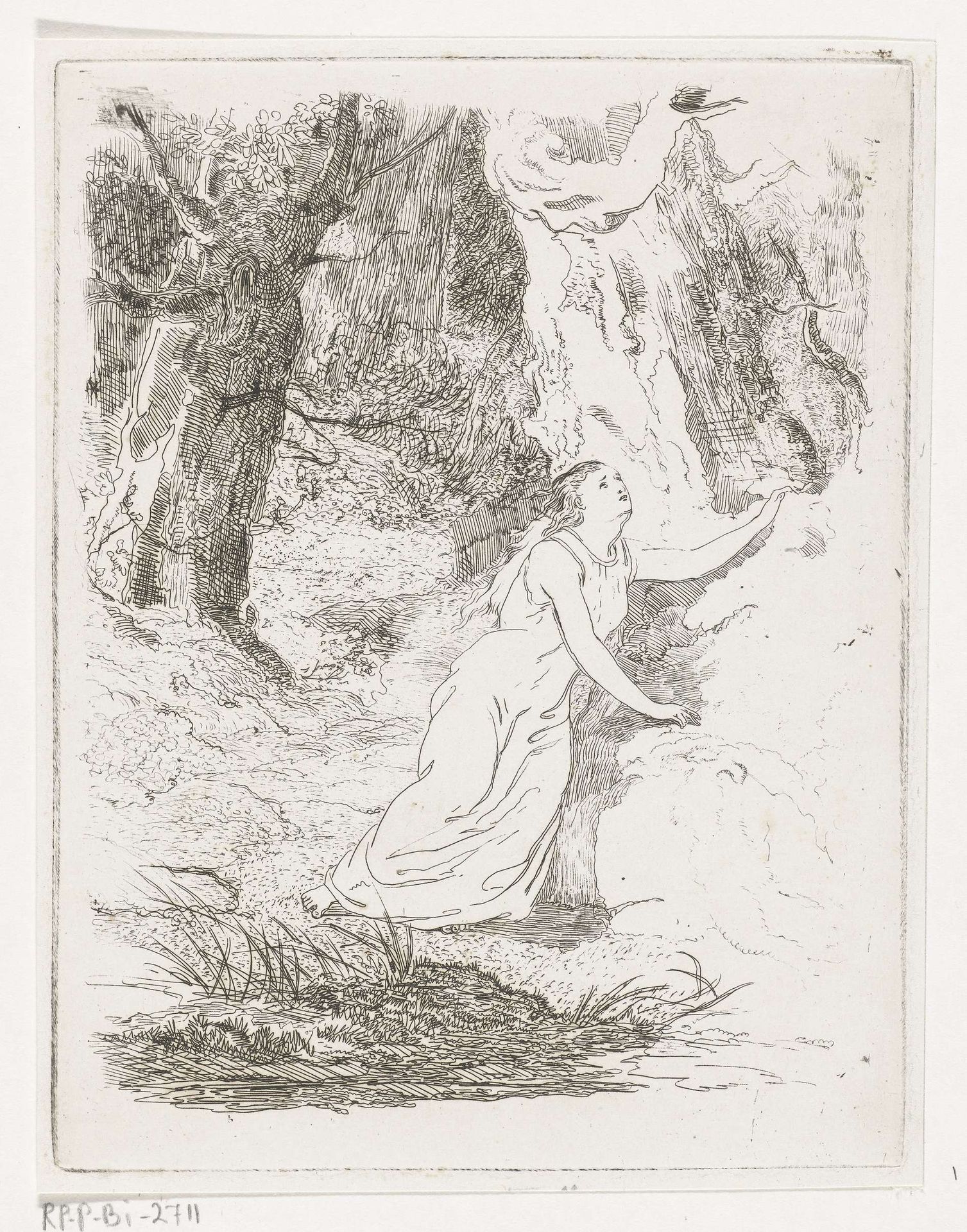 Olwene zwerft rond in het bos by Karel Frederik Bombled