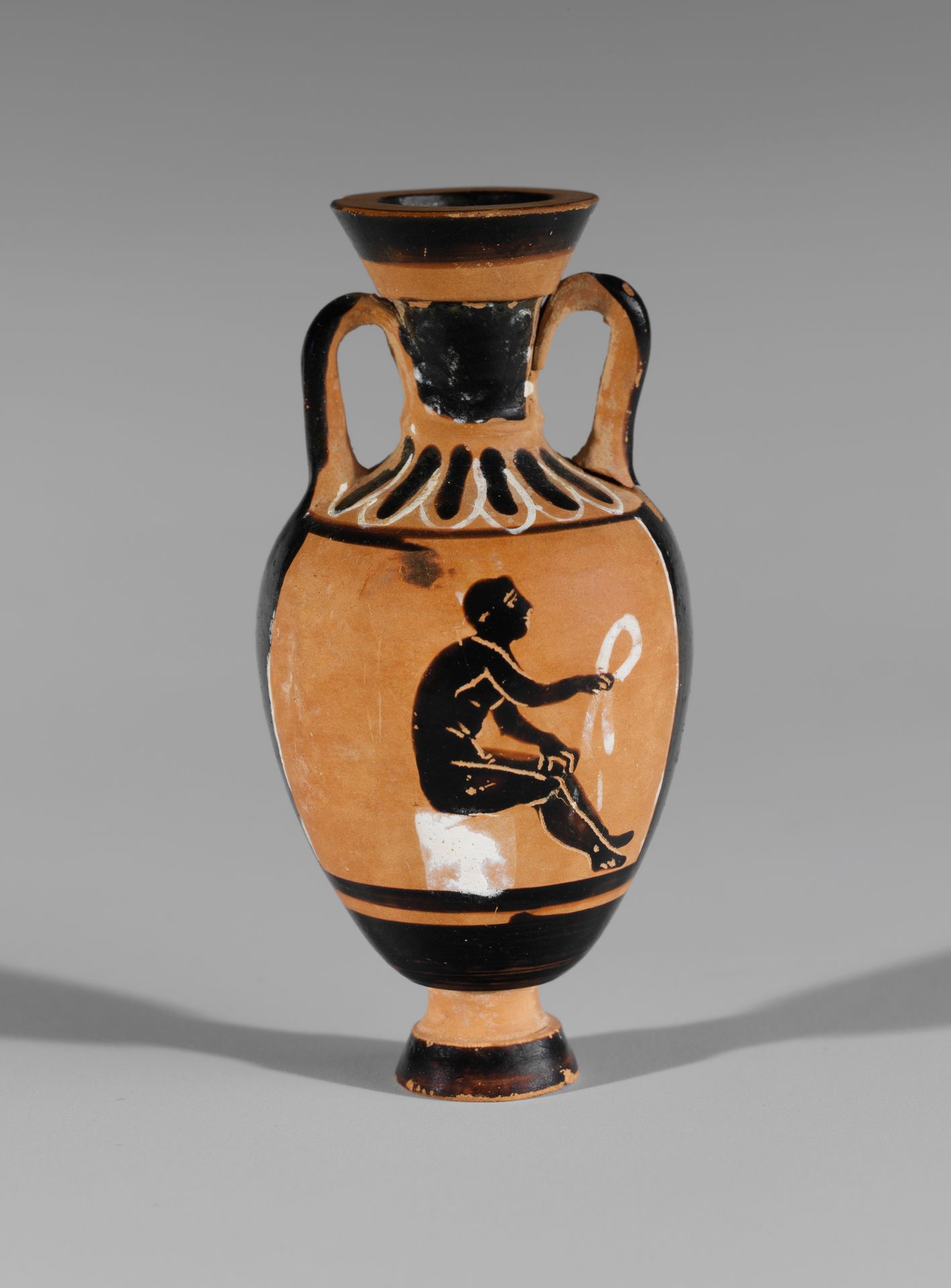 Terracotta miniature Panathenaic amphora by Bulas Group