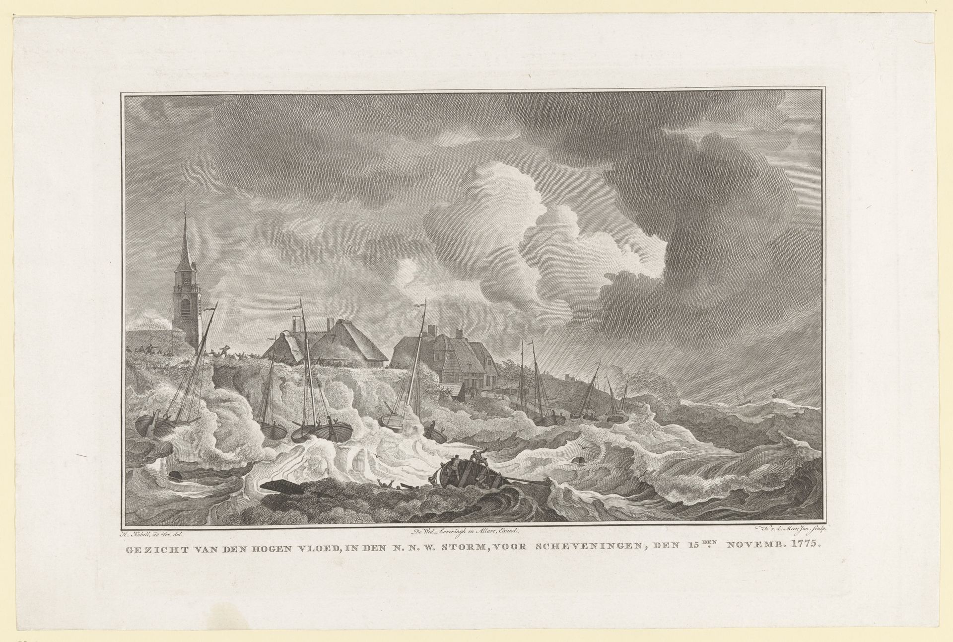 Storm voor de kust bij Scheveningen, 1775 by Noach van der (II) Meer