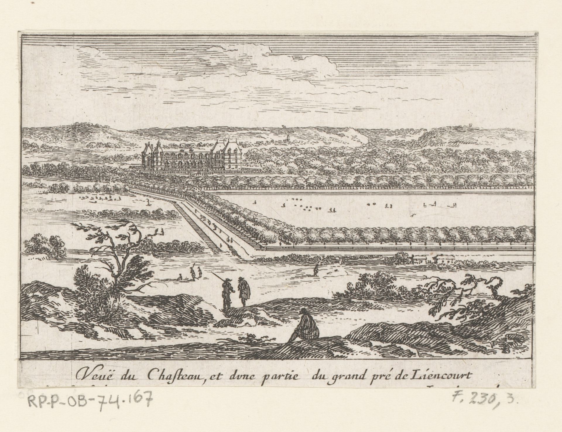Landschap met kasteel van Rochefoucauld by Israel Silvestre
