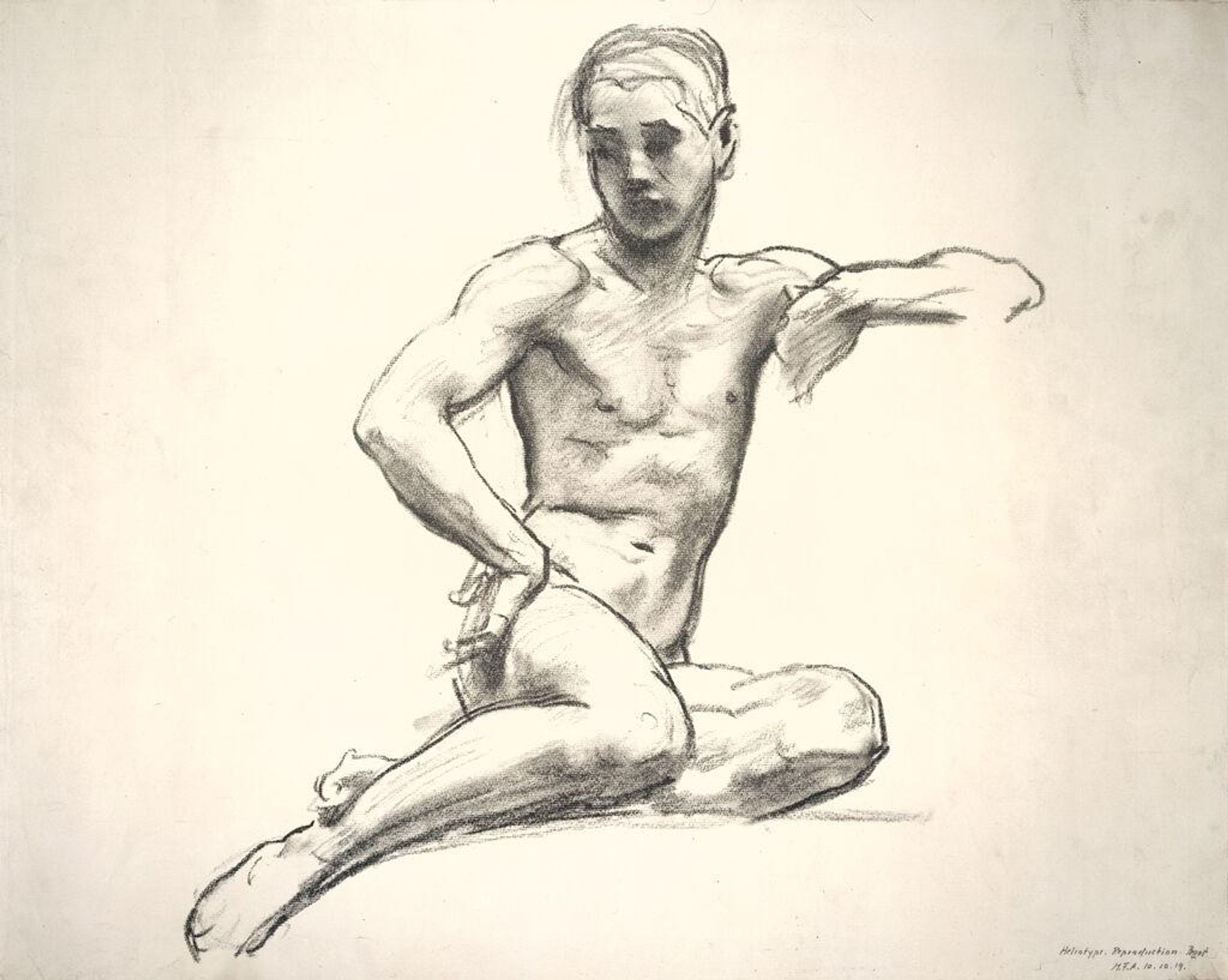 Study of a Male Nude for Rotunda Relief, Museum of Fine Arts, Boston by John Singer Sargent