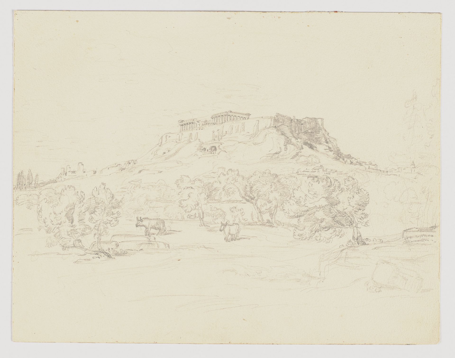 Blick auf die Akropolis in Athen by Ludwig Metz