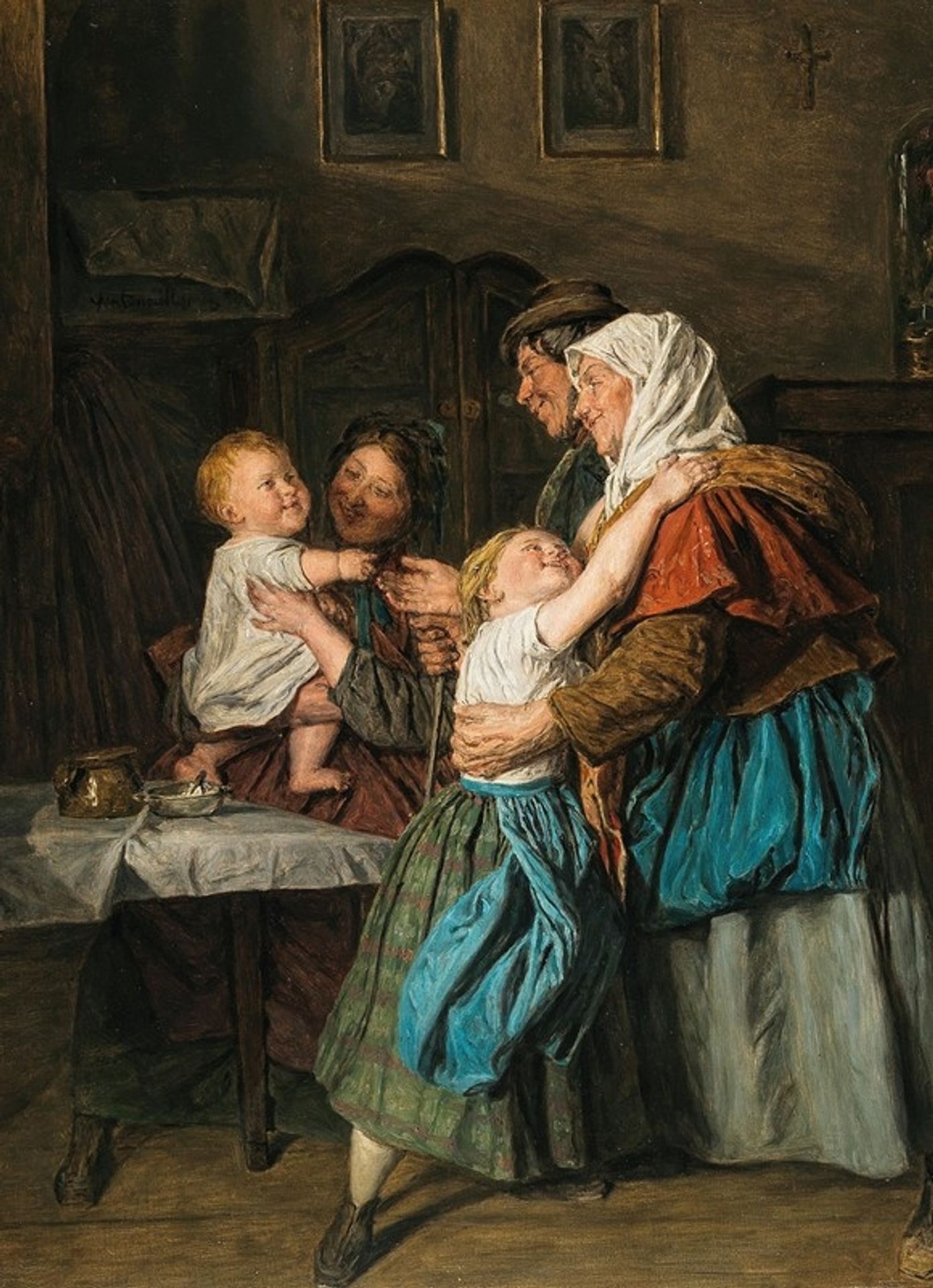 The Grandparents’ Visit by Ferdinand Georg Waldmüller