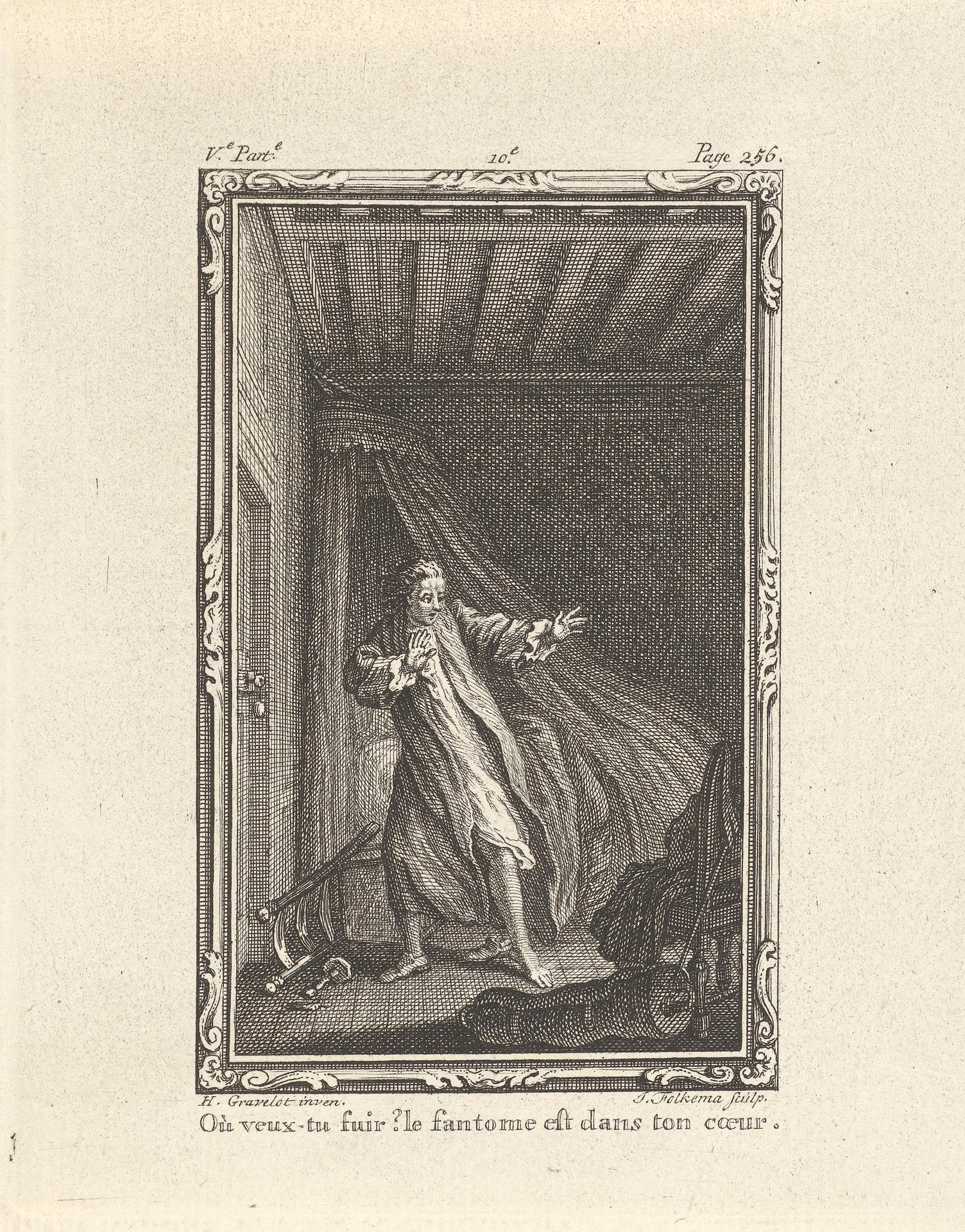 Geschrokken man in een slaapkamer by Jacob Folkema
