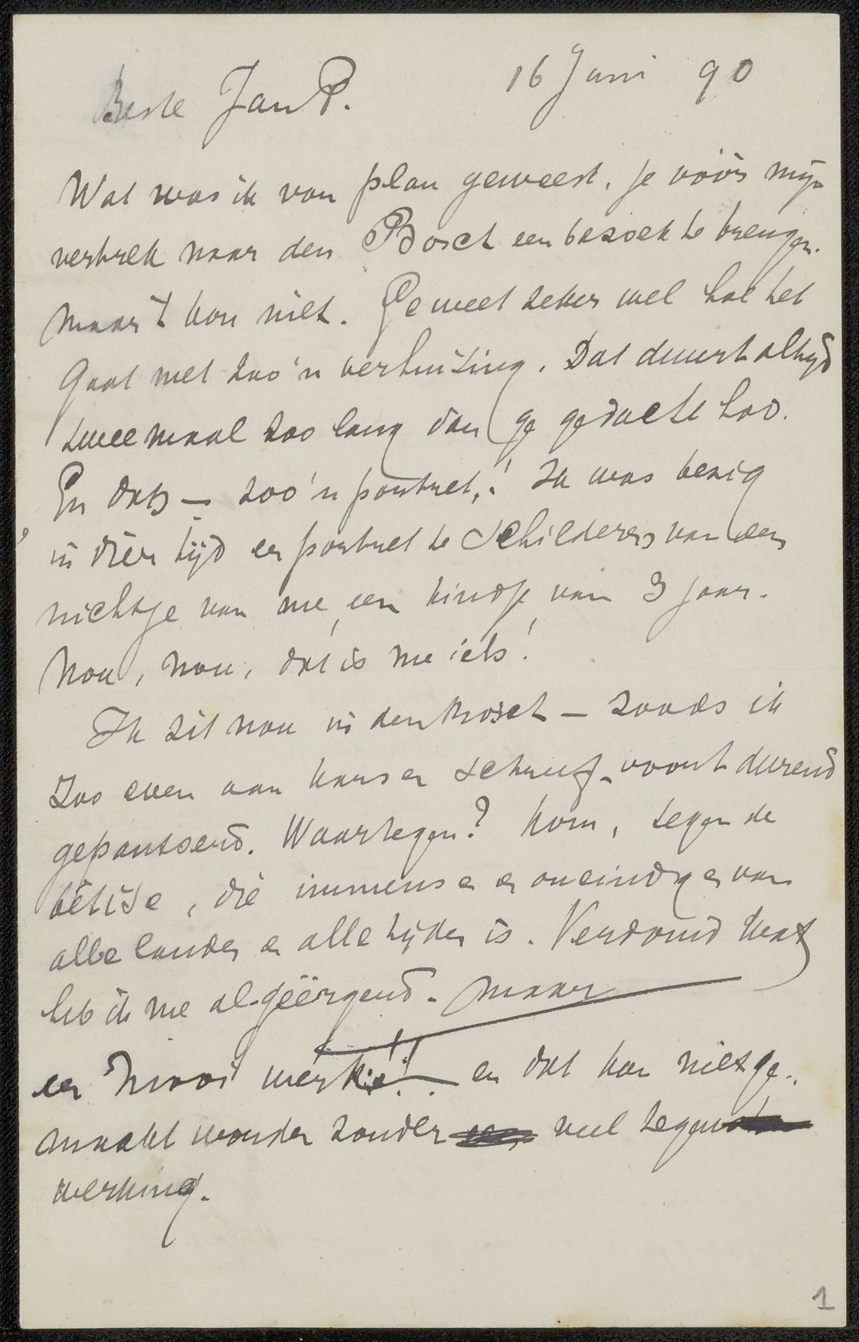 Brief aan Jan Veth by Antoon Derkinderen