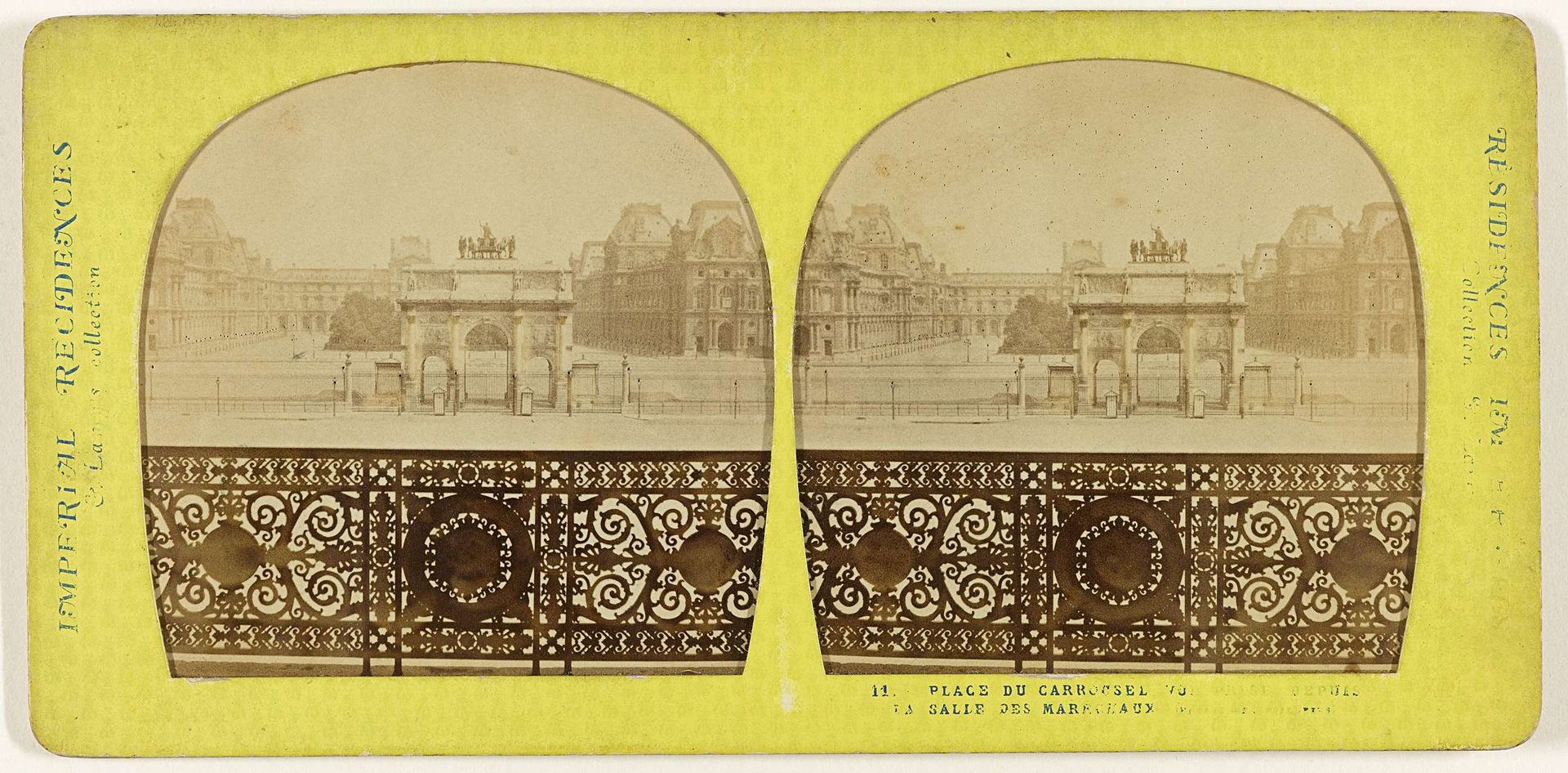 Gezicht op Place du Carroussel en Arc du Carrousel, Parijs by Ernest Eléonor Pierre Lamy