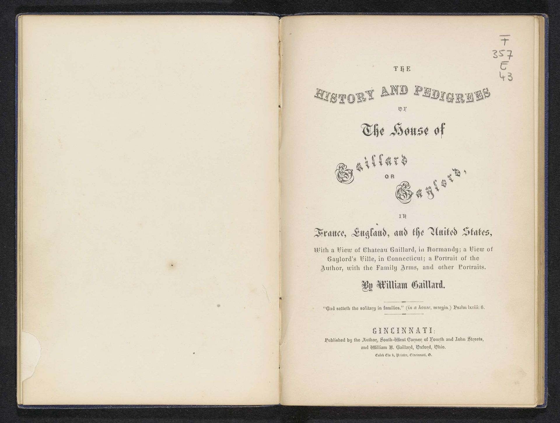 The history and pedigrees of the house of Gaillard or Gaylord, in France, England, and the United States by William Gaillard
