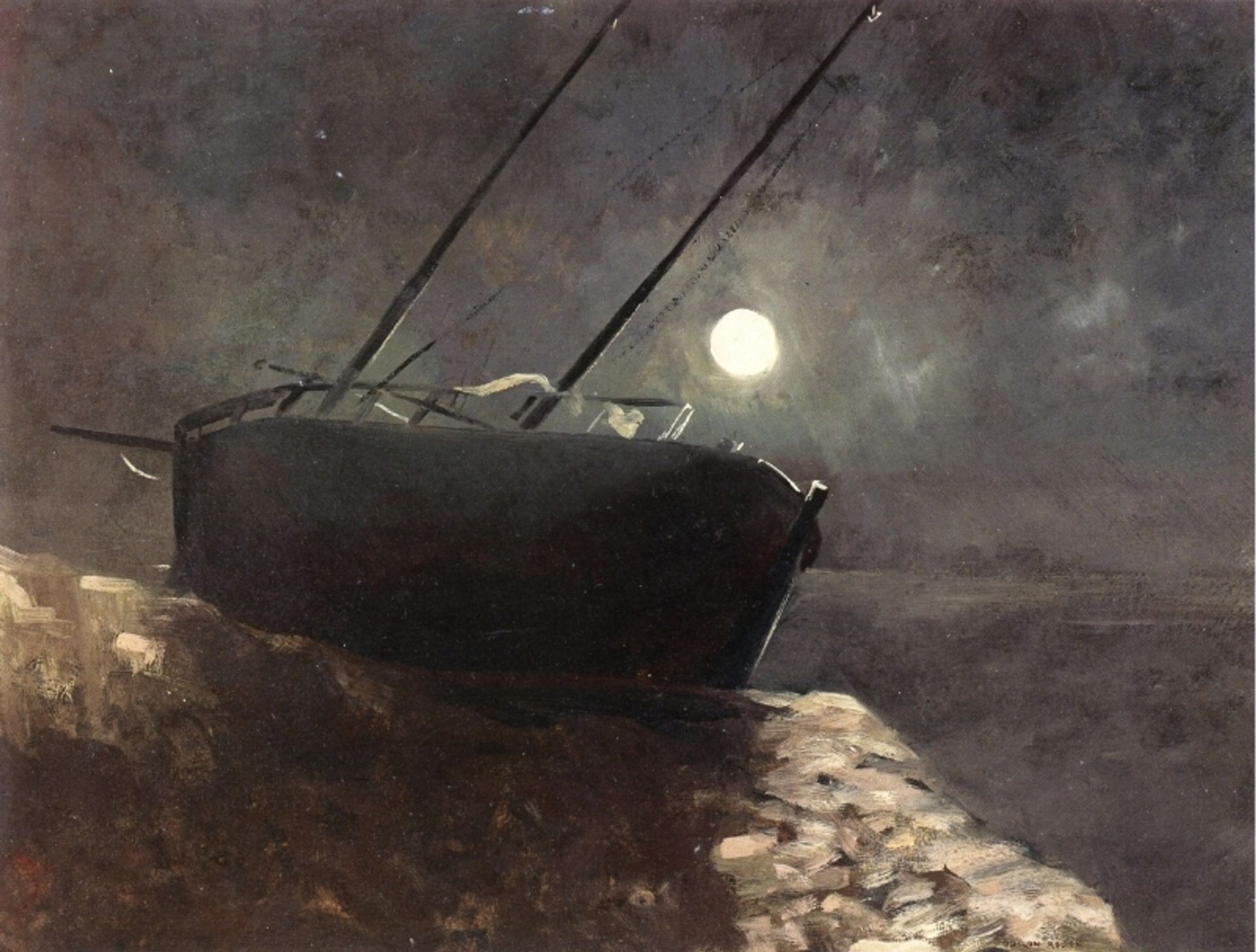 Boat in the Moonlight by Odilon Redon