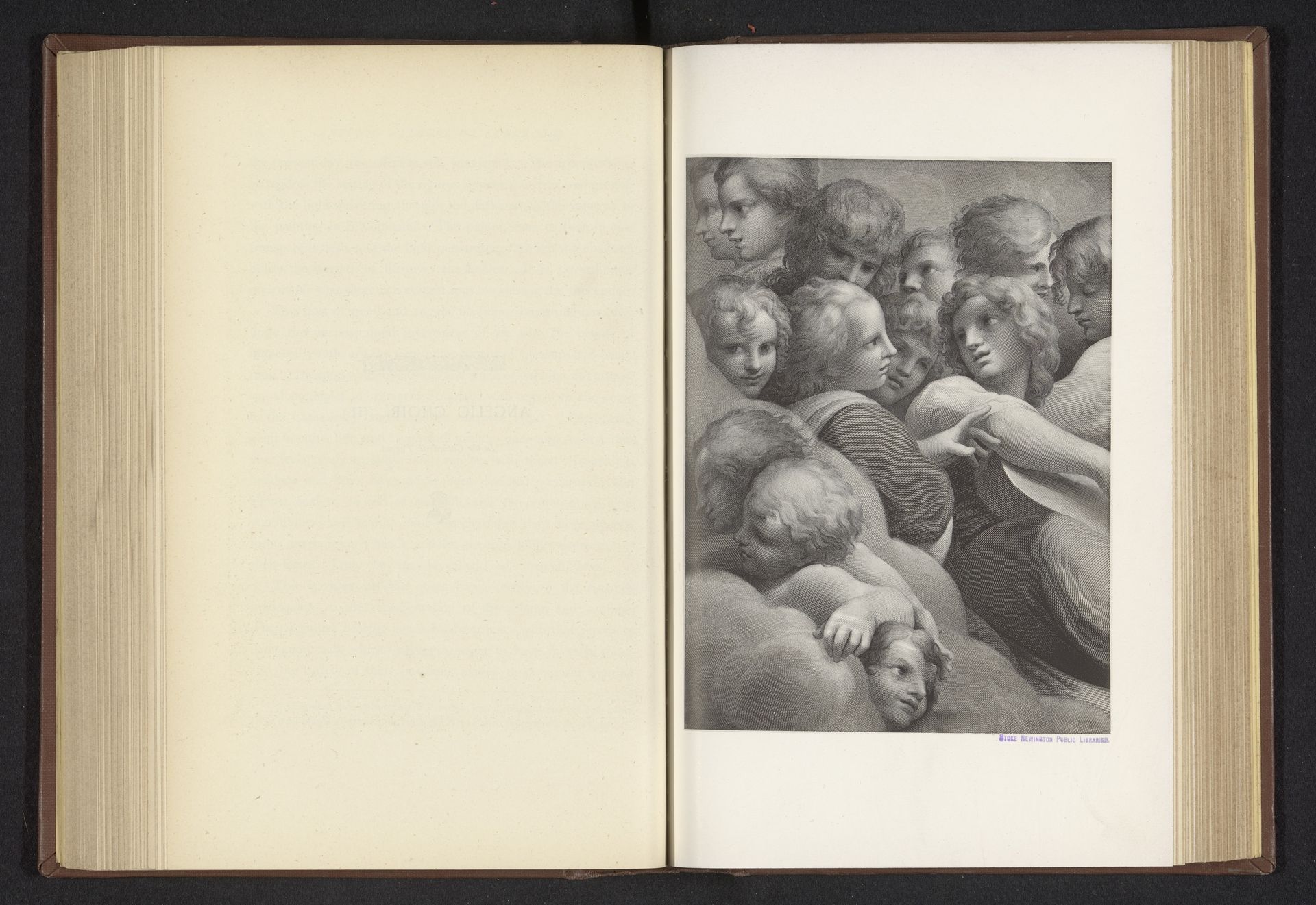 Fotoreproductie van een prent naar een schildering, voorstellende een koor van engelen by Anonymous