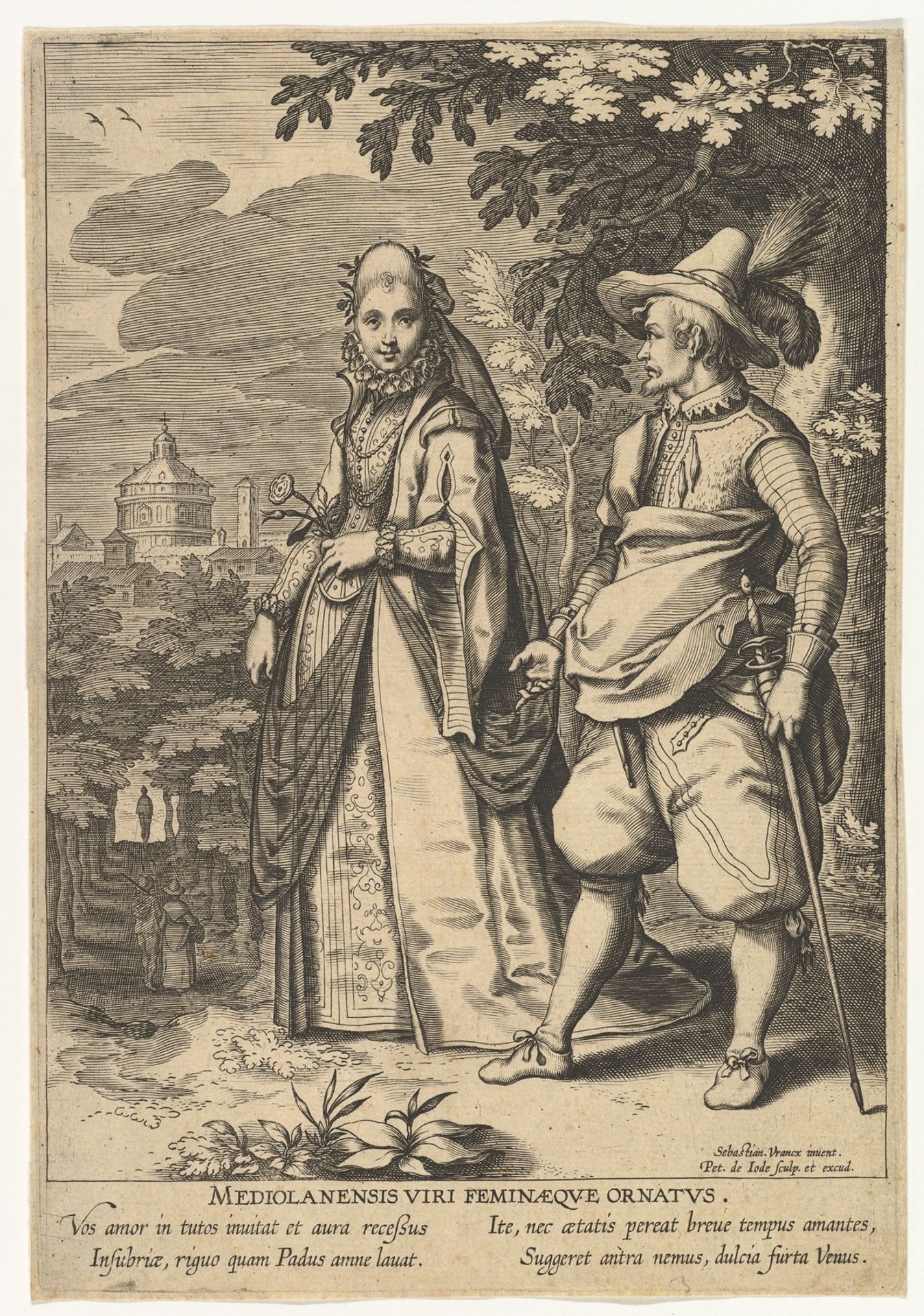 Mediolanensis Viri Feminaeque Ornatus, from Fashions of Different Nations by Pieter de Jode I