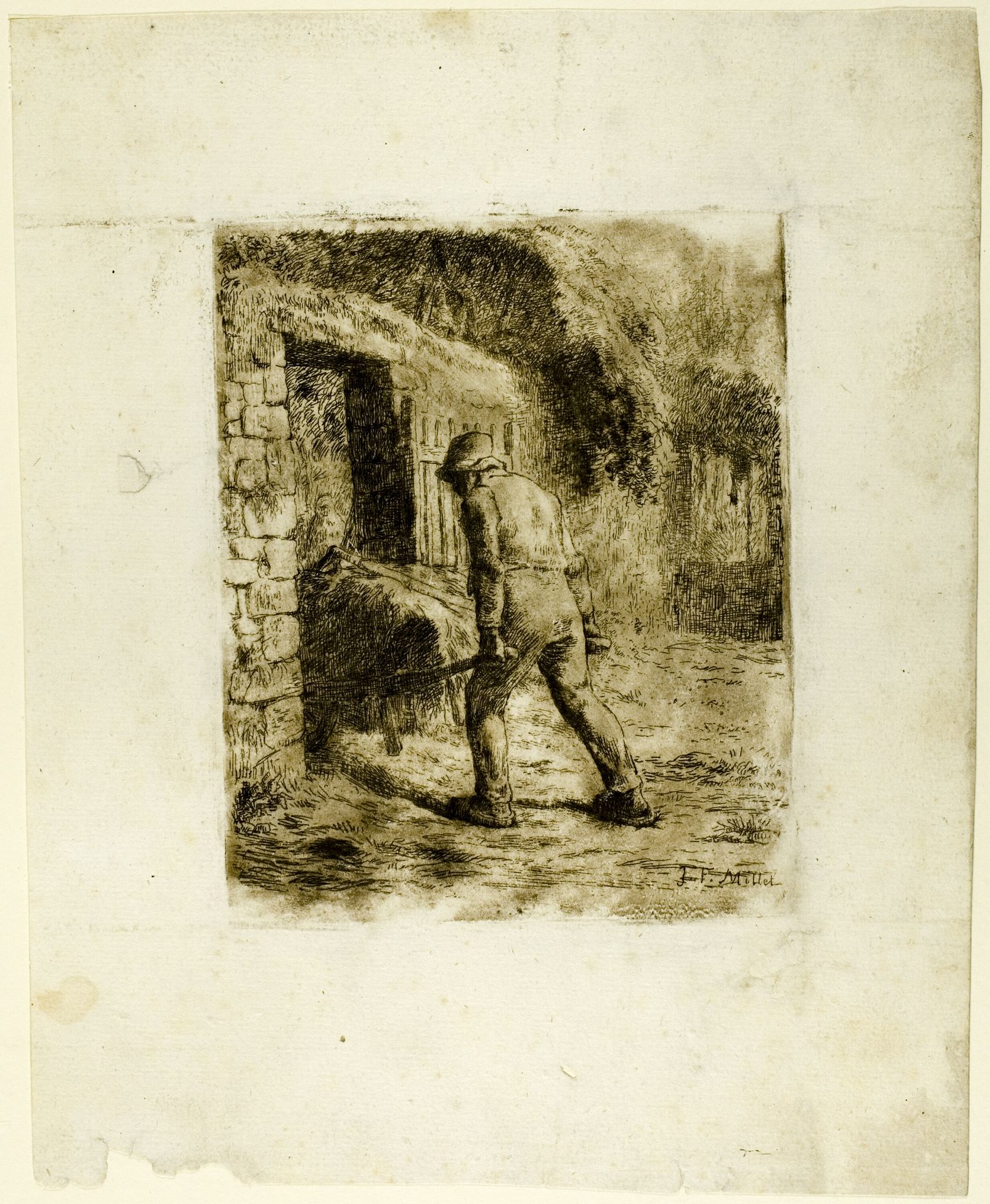 Peasant with a Wheelbarrow by Jean-François Millet