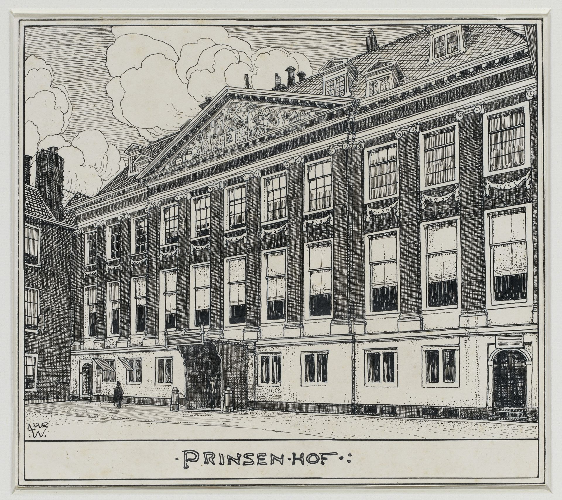 Het Prinsenhof aan de Oudezijds Voorburgwal te Amsterdam by Willem Wenckebach