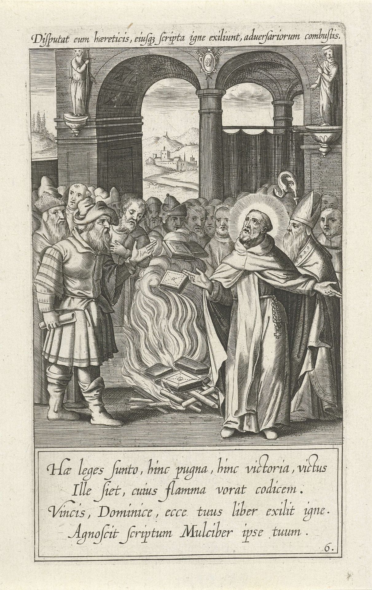 Mirakel van de heilige Dominicus bij de Albigenzen by Theodoor Galle