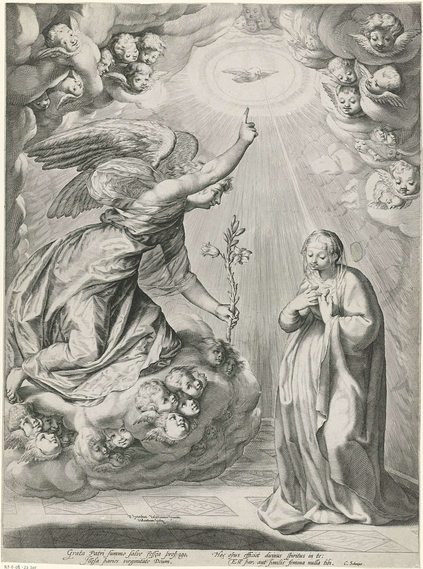 Annunciatie by Jacob Matham