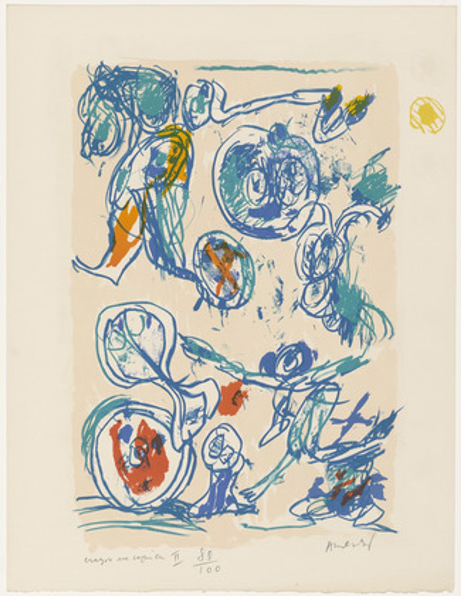 Extended Order (Ordre dispersé) from the portfolio Pencil on Shell by Pierre Alechinsky