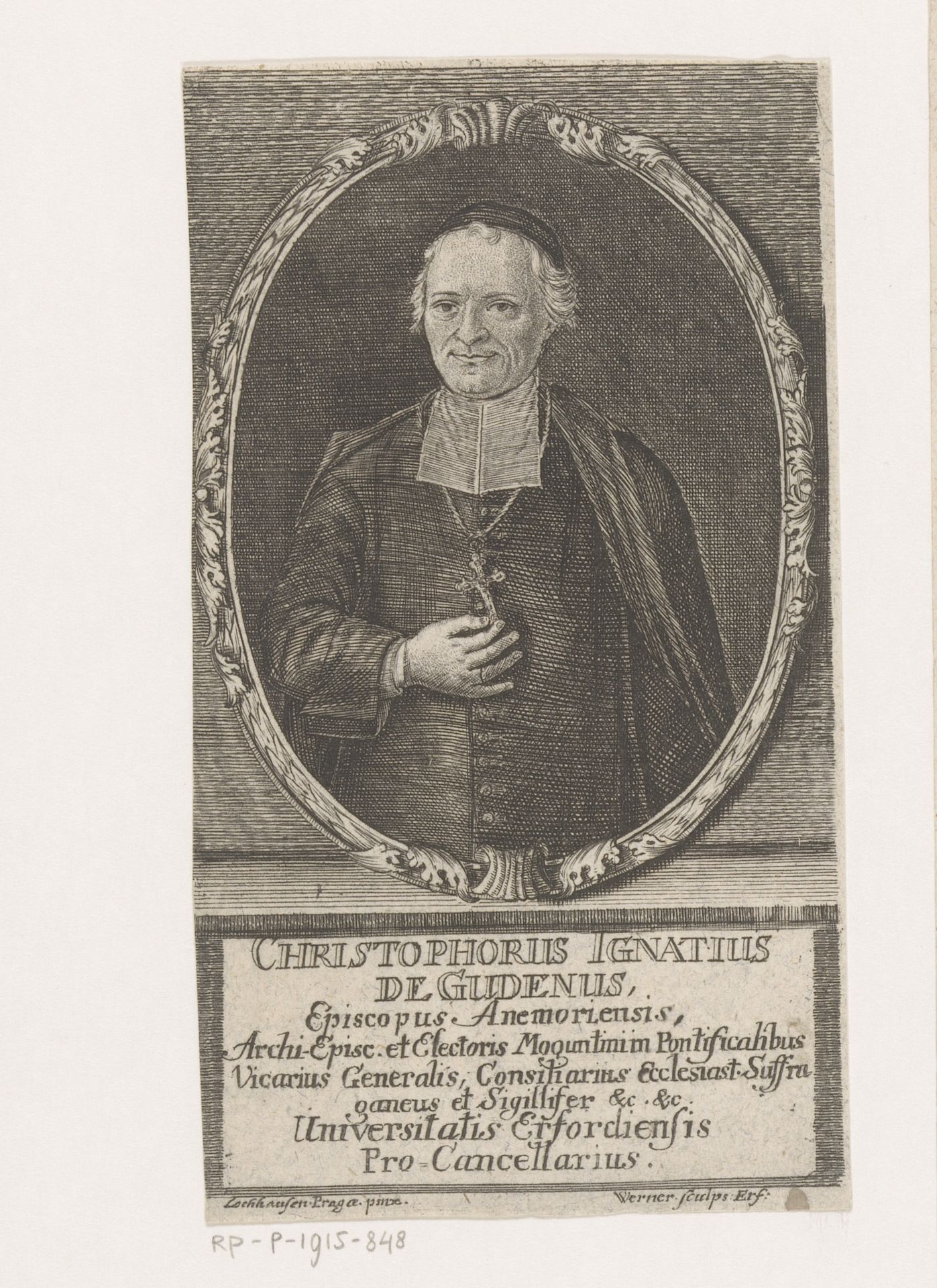 Portret van Christoph Ignaz von Gudenus by Georg Heinrich Werner