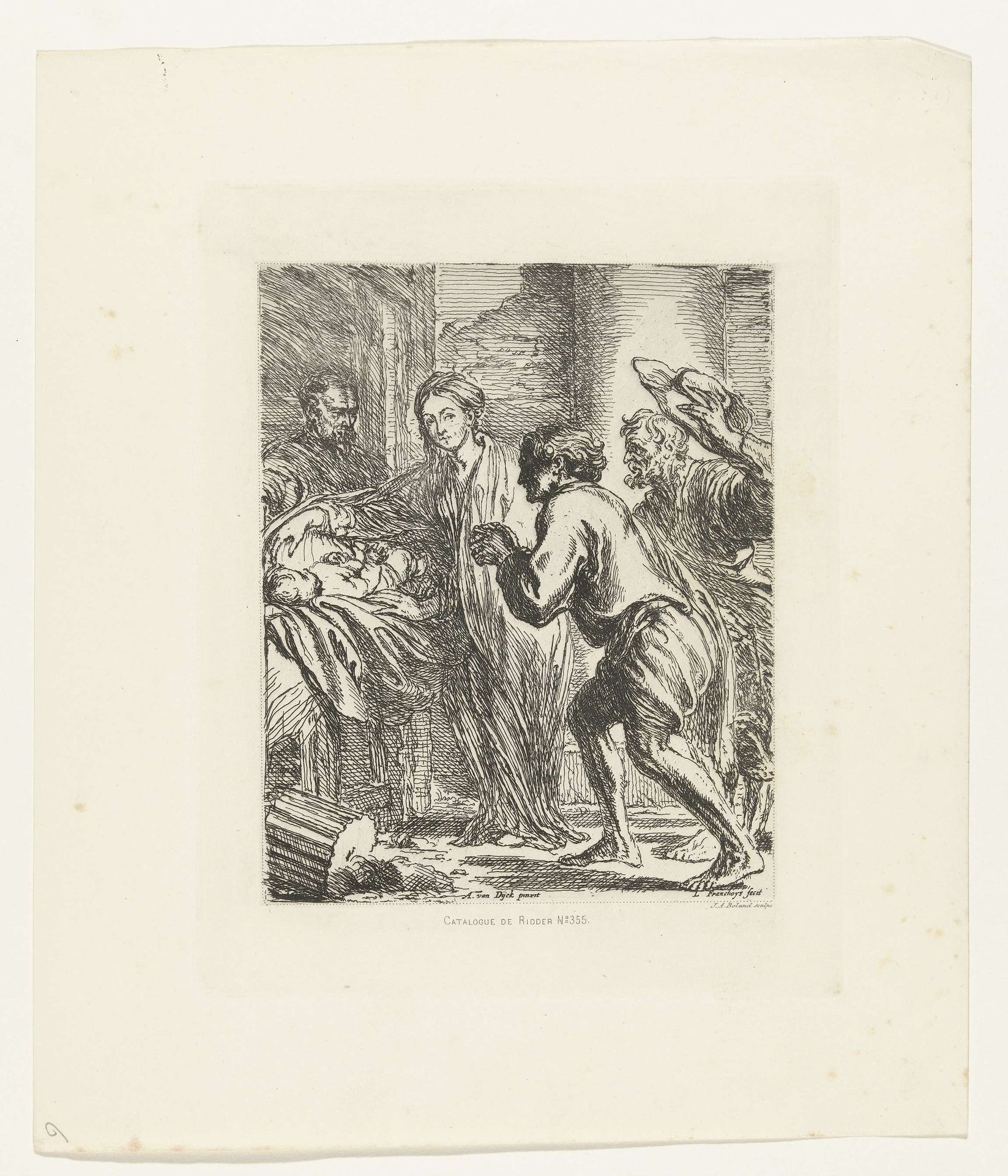 Aanbidding door de herders by Johannes Arnoldus Boland