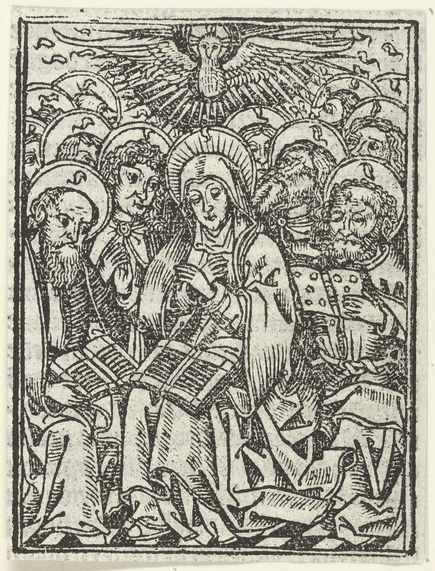 Pinksteren by Meester van de Delbecq-Schreiber-Passie