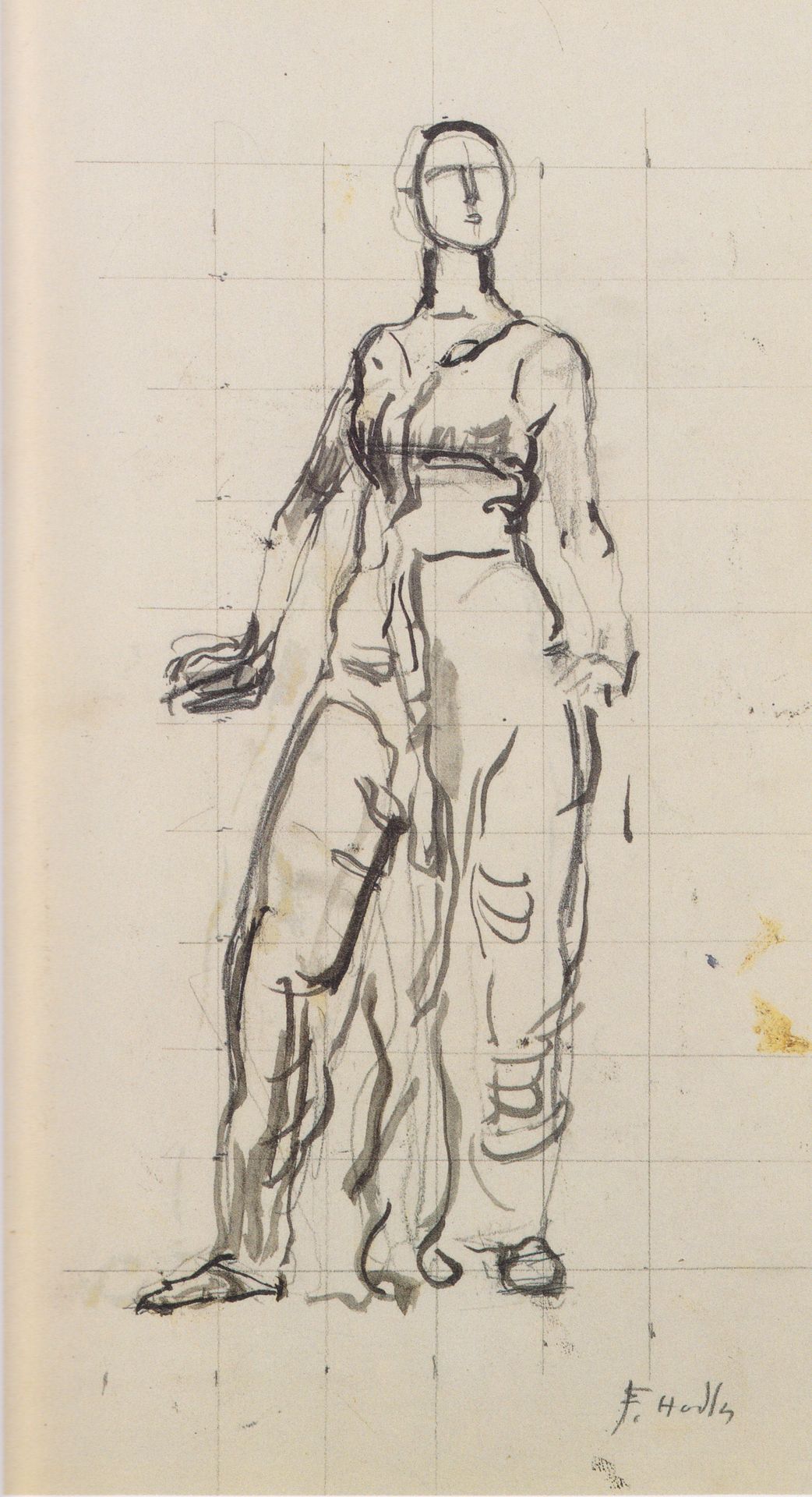 Standing draped figure by Ferdinand Hodler