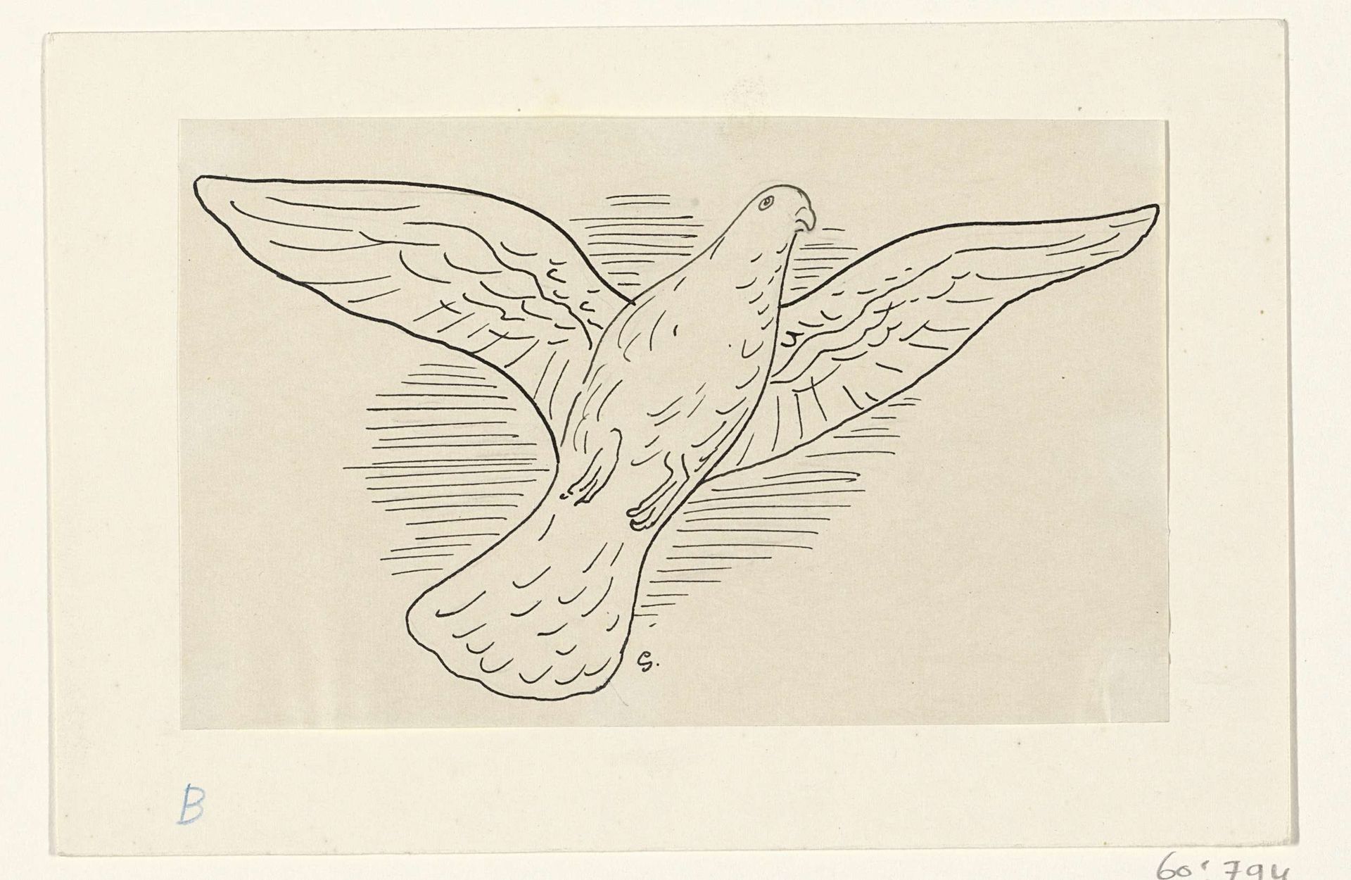 Vliegende duif by Leo Gestel