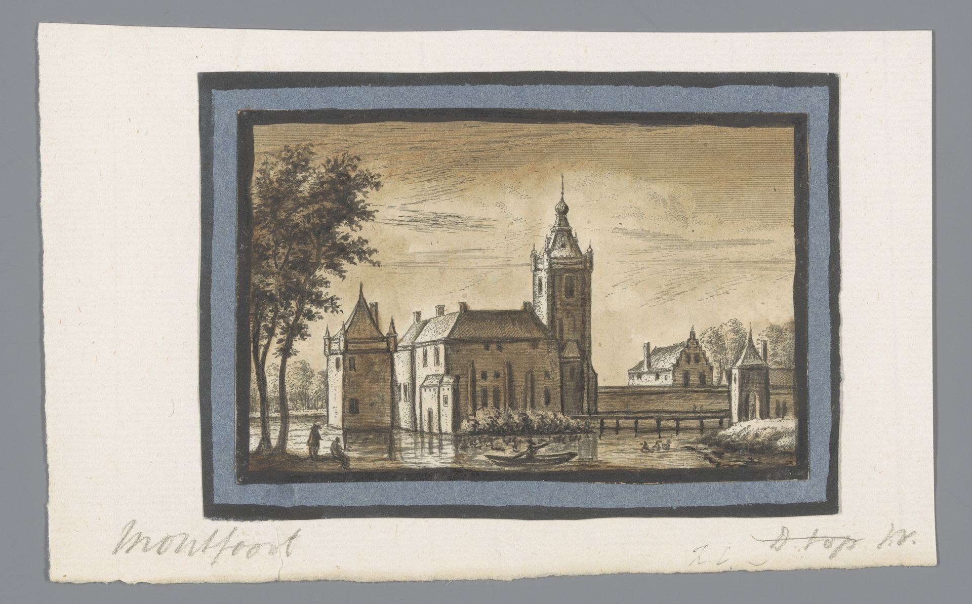 Gezicht op het kasteel van Montfoort by Abraham Rademaker