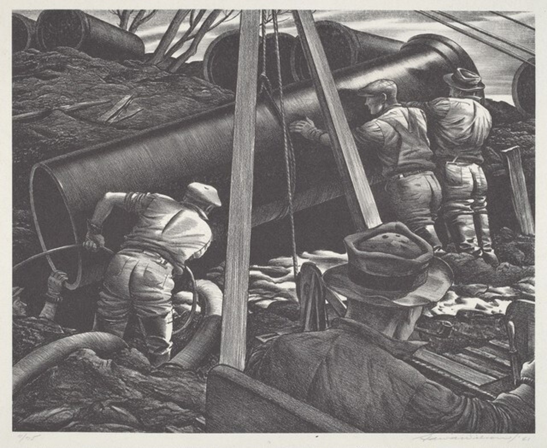 Untitled (Laying Pipe Into Trench) by Edward Arthur Wilson