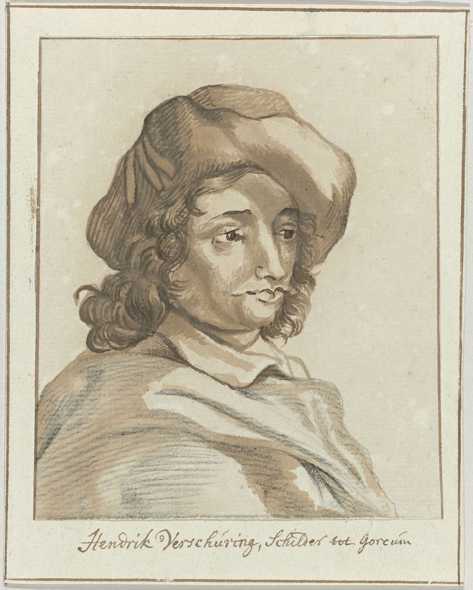 Portret van de schilder Hendrik Verschuring by Anonymous