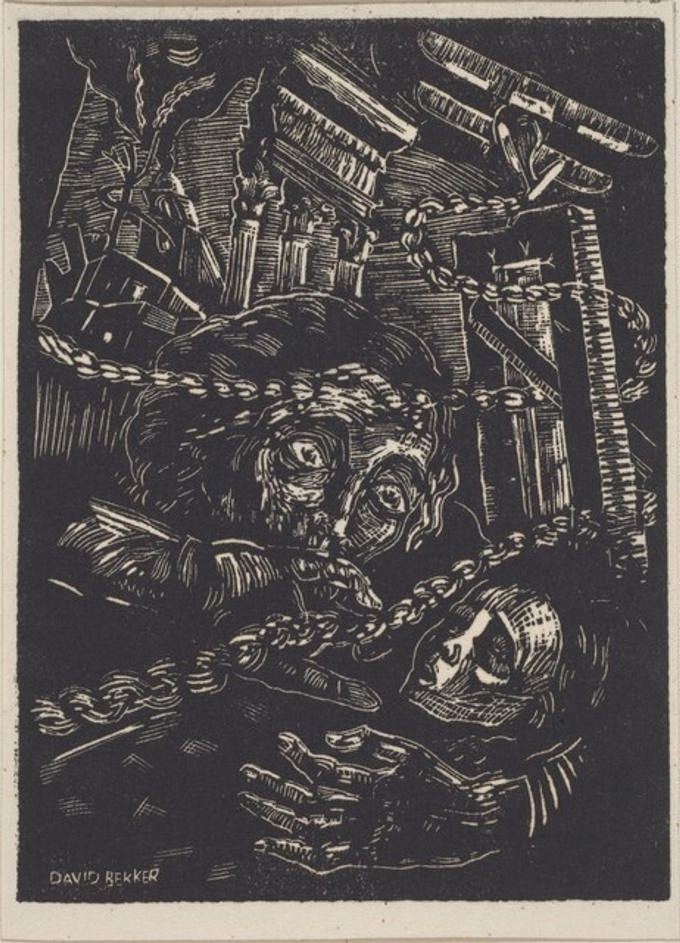Untitled (Woman and Child in War Landscape) by David Bekker