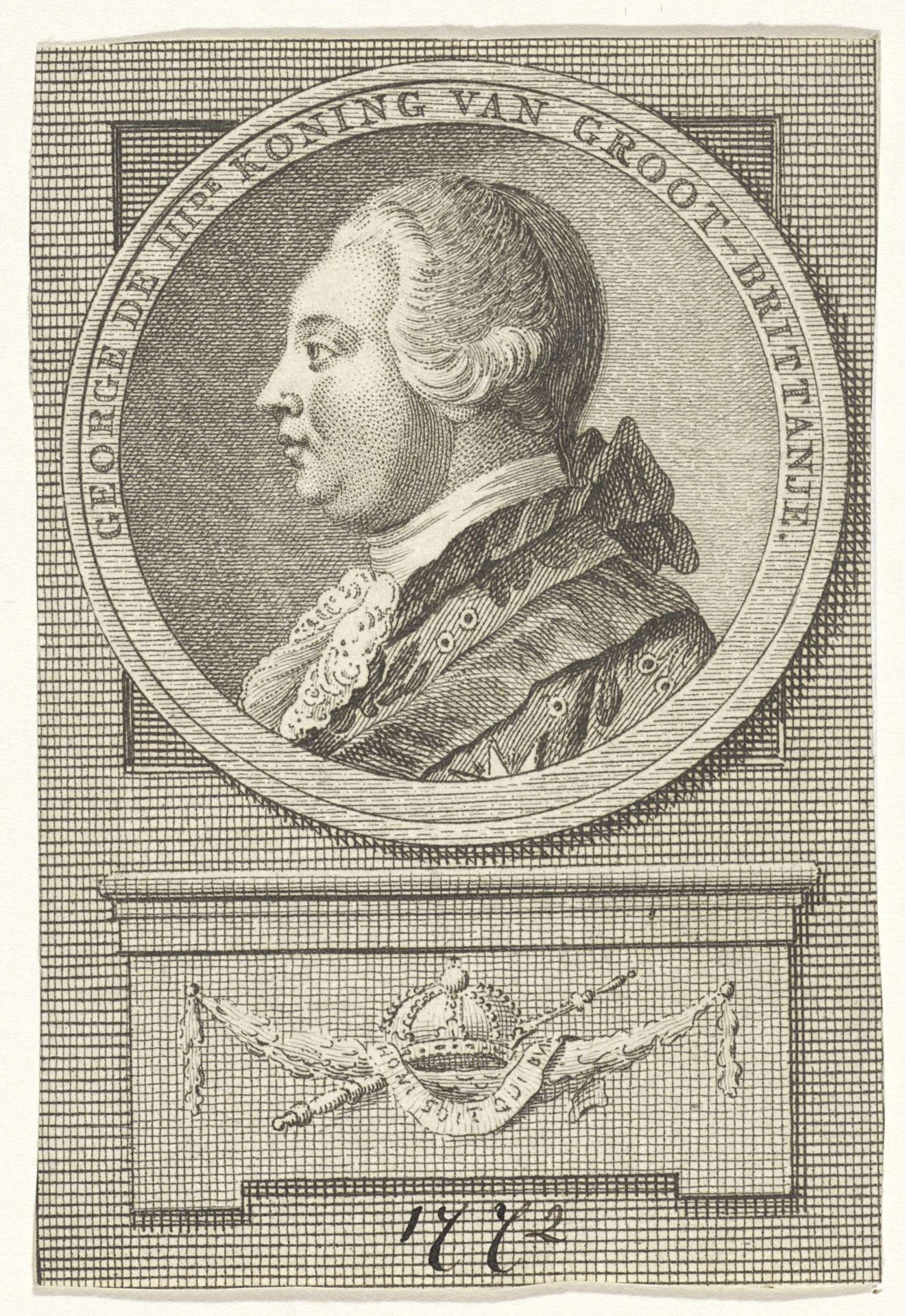 Portret van George III, koning van Groot-Brittanië en Hannover by Reinier Vinkeles