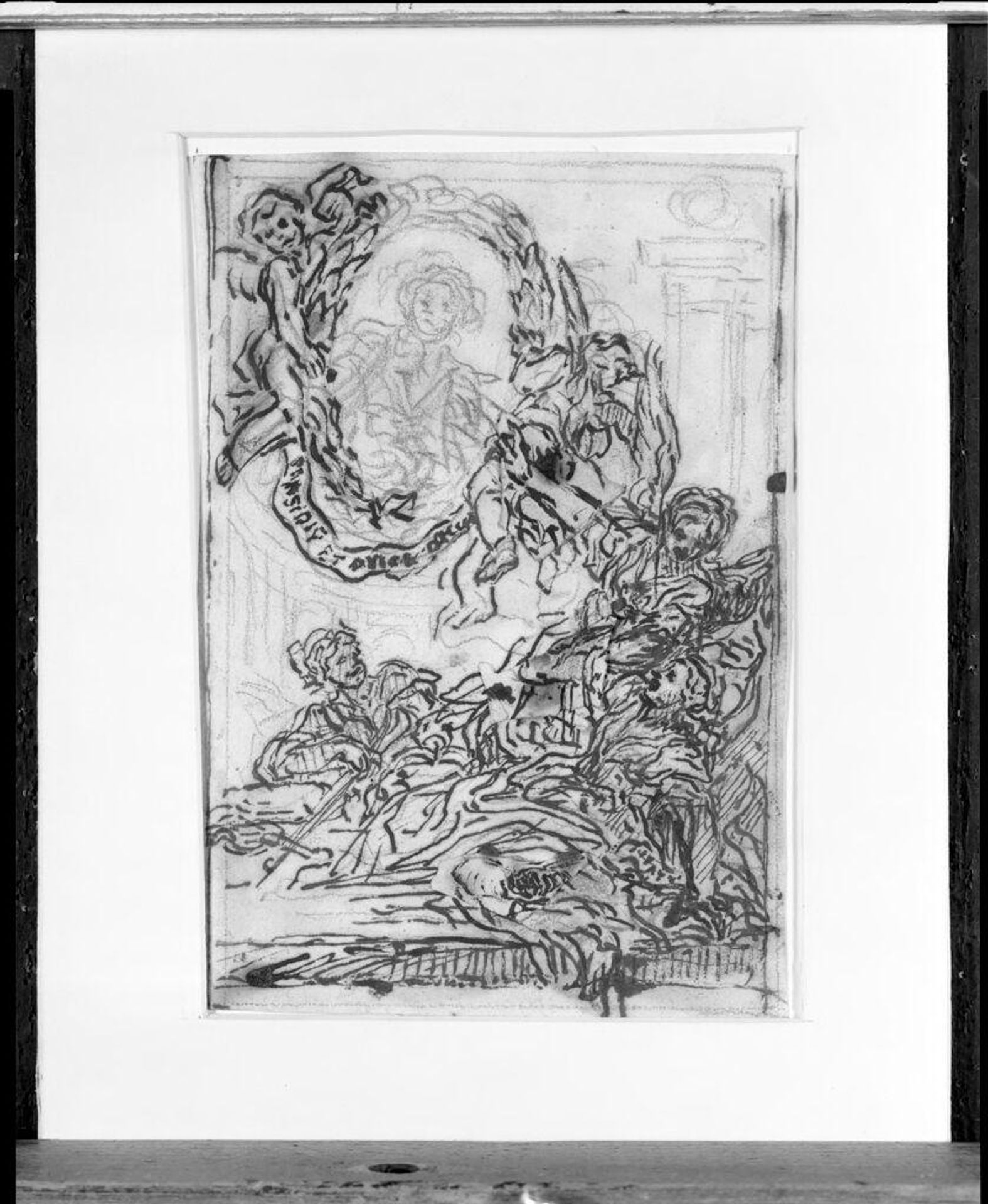 Oval Portrait Carried by Angels, Surrounded by Allegorical Figures by Baldassare Franceschini, called Volterrano