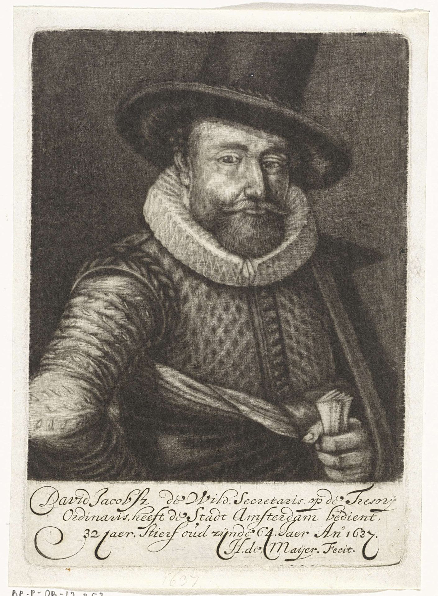 Portret van David Jacobsz. de Wildt by Harmen de Mayer