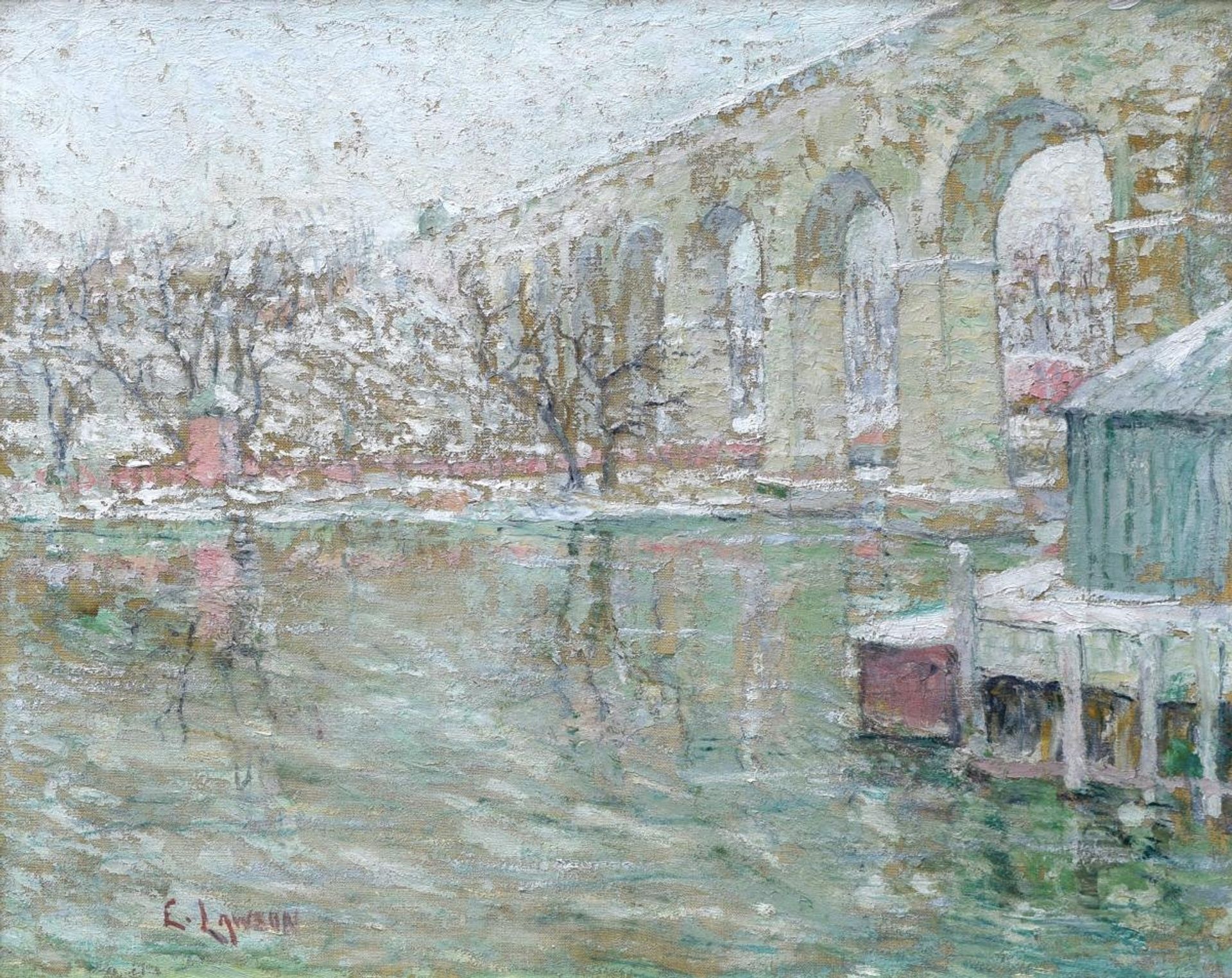 High Bridge. Winter by Ernest Lawson