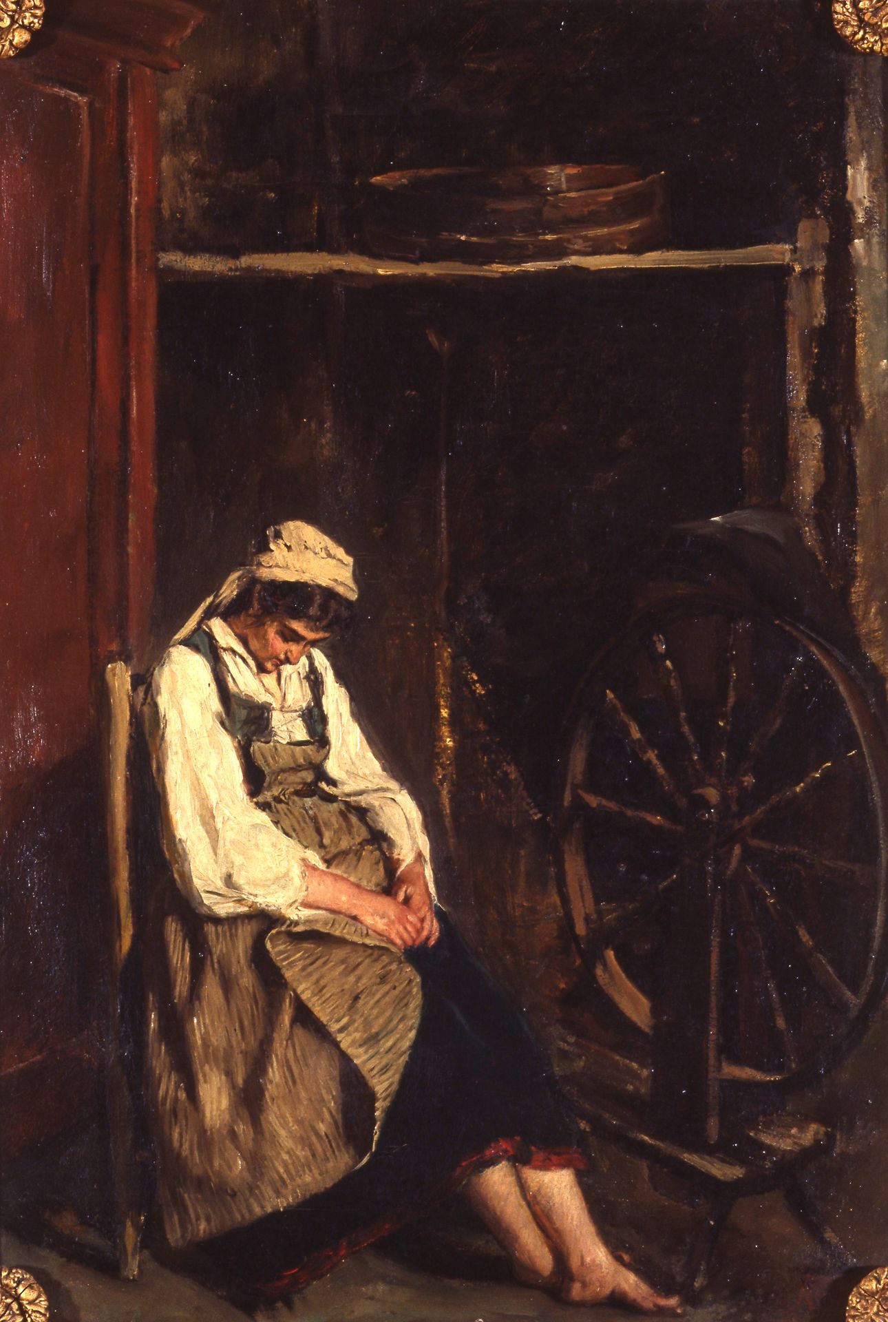 The sleeping spinner by Alexandre Antigna