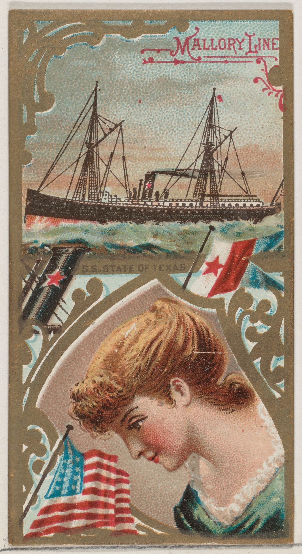 Steamship State of Texas, Mallory Line, from the Ocean and River Steamers series (N83) for Duke brand cigarettes by W. Duke, Sons & Co.