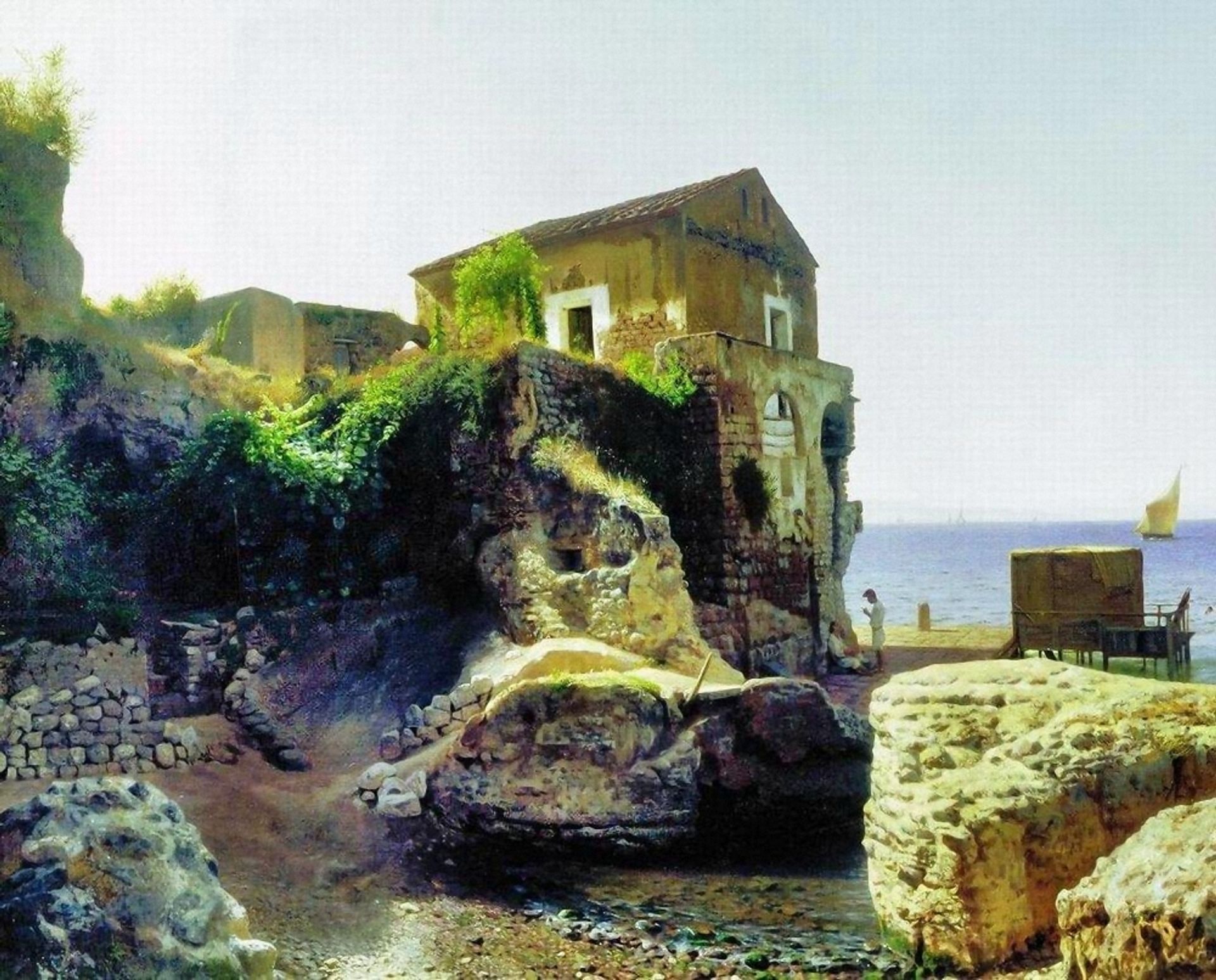 On the island of Capri. Fisher's house. by Lev Lagorio