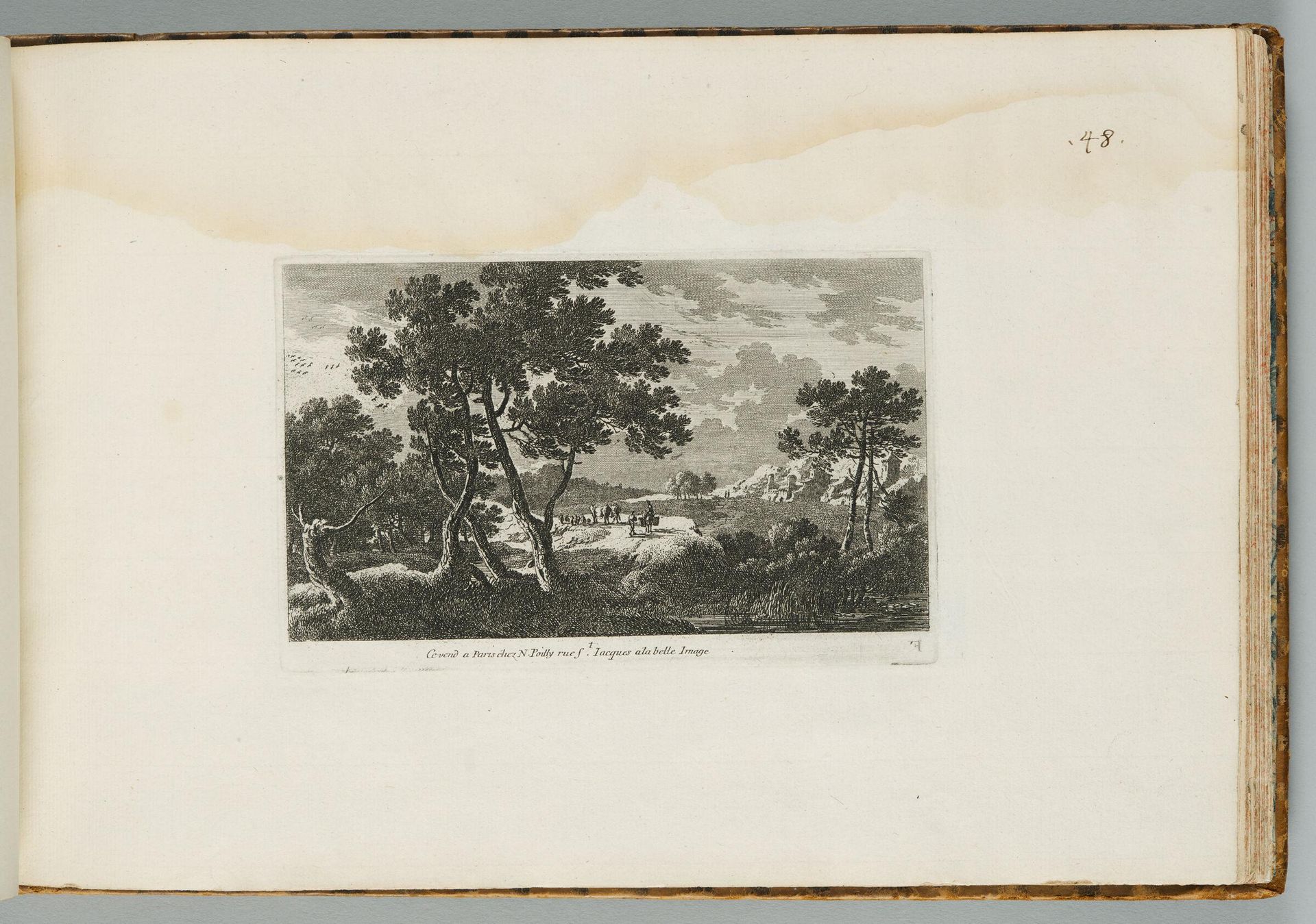 Landscape with a Couple Going to Market, Three Large Trees to the Left by Adam Perelle