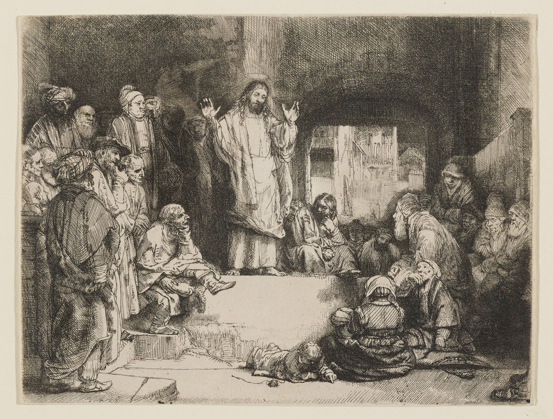 Christ Preaching by Rembrandt van Rijn