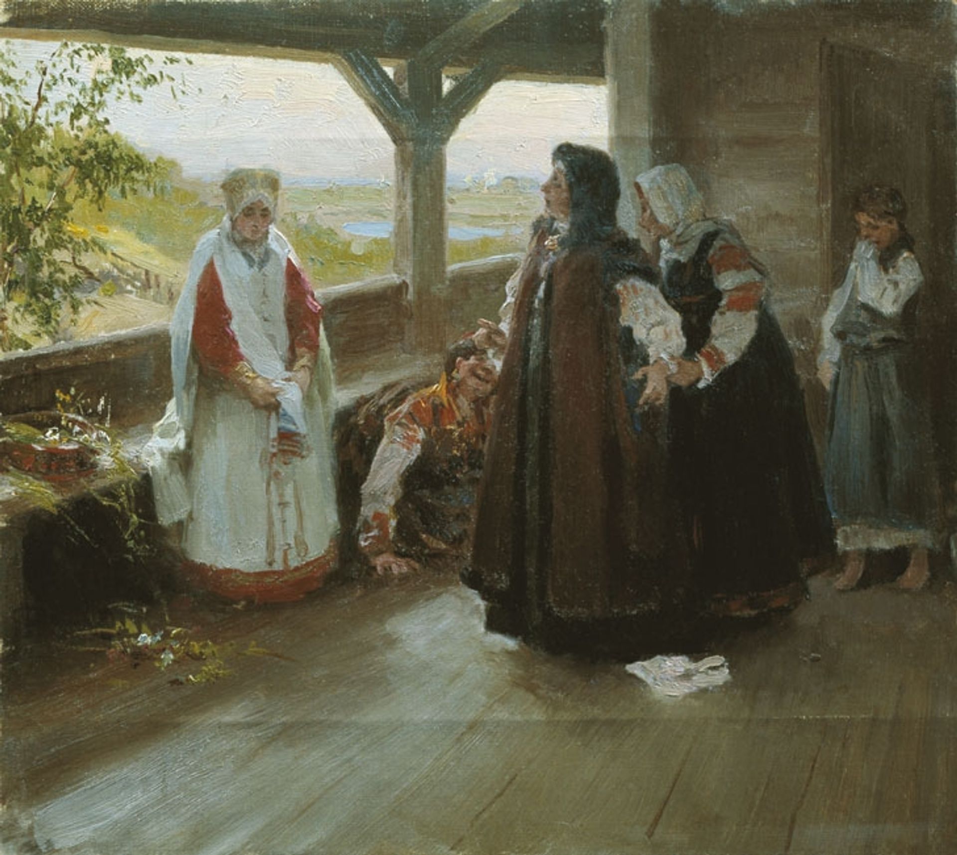 Spat on the terrace by Klavdy Lebedev