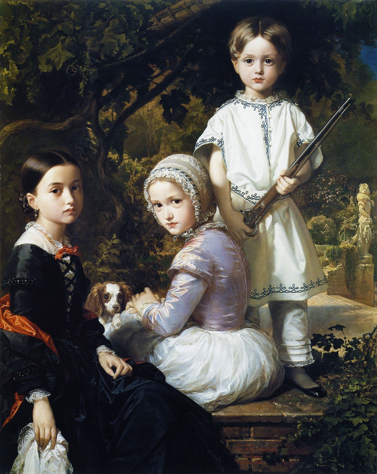 Luisa, Rosa and Raimundo, children of the painter by Raimundo de Madrazo