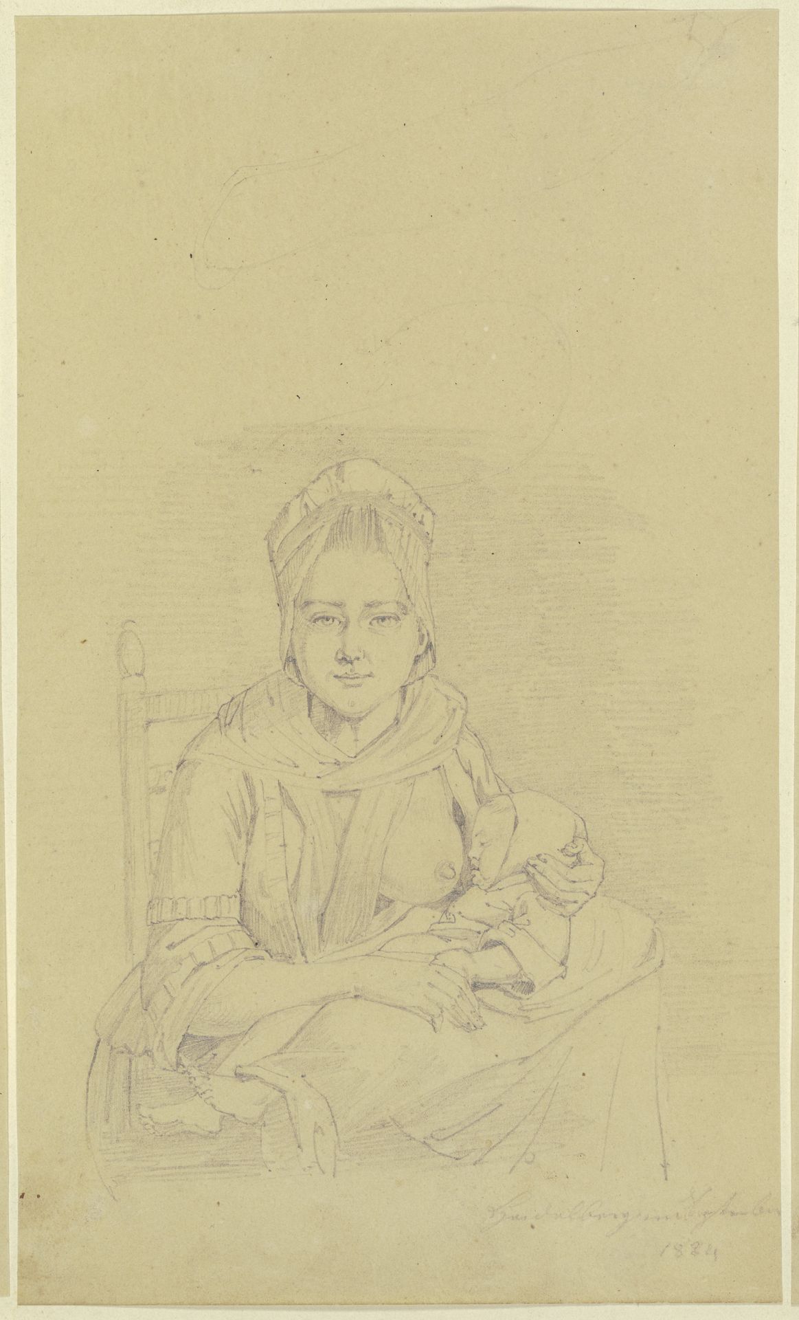 Nursing mother with child by August Lucas
