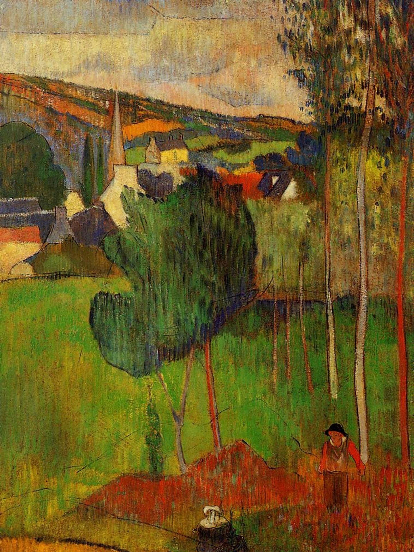 View of Pont-Aven from Lezaven by Paul Gauguin