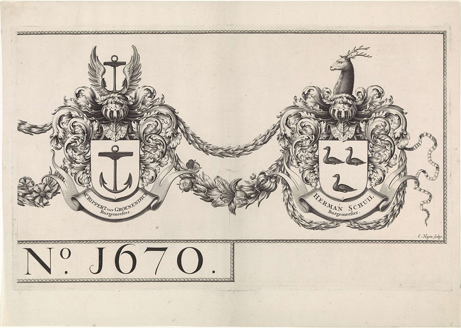 Bovenkant van de rand van de Grote Hagen (rechterblad) by Christiaan Hagen