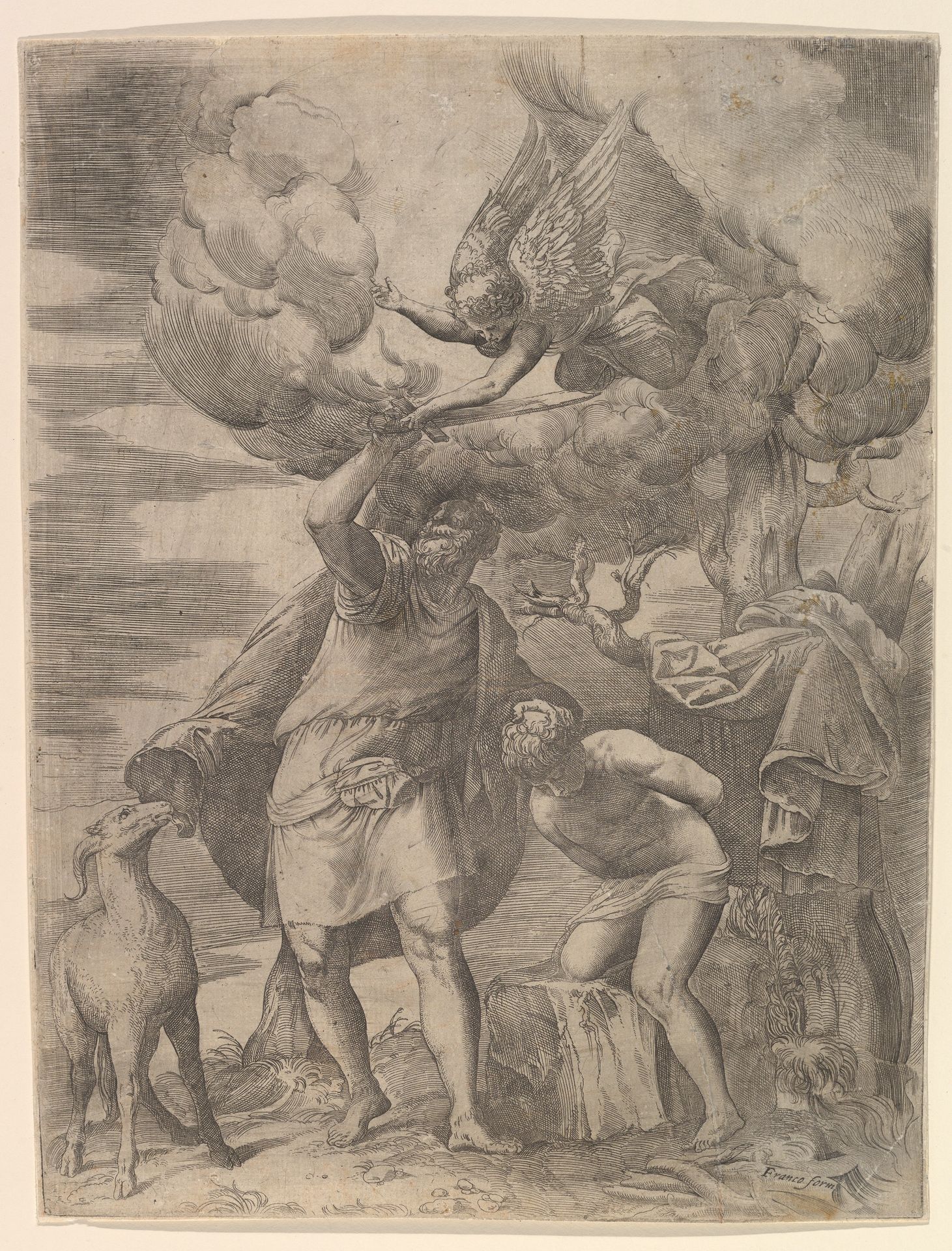 The Angel Staying the Arm of Abraham by Battista Franco